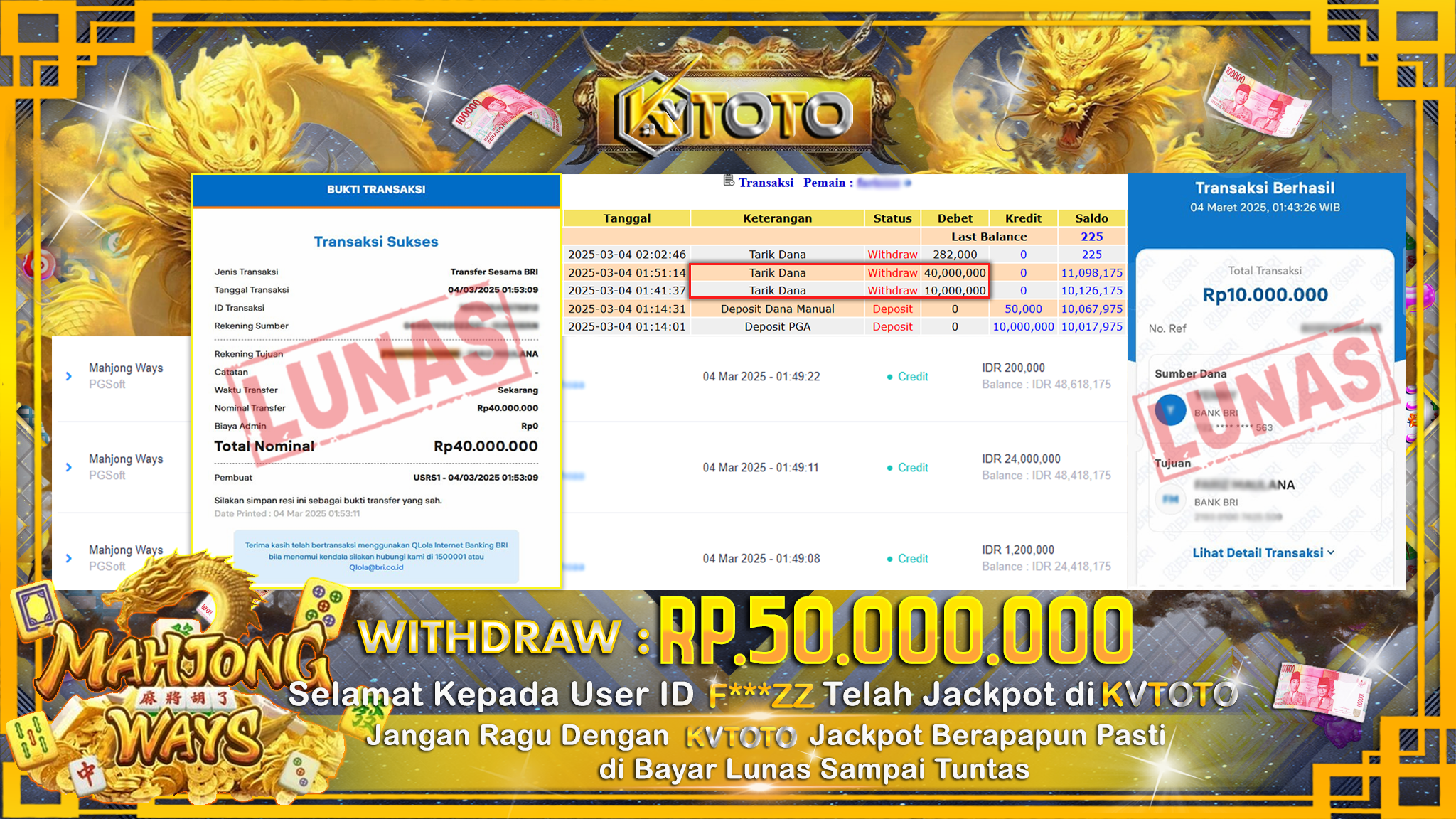 ✨ JACKPOT Di SLOT MAHJONG WAYS  ✨