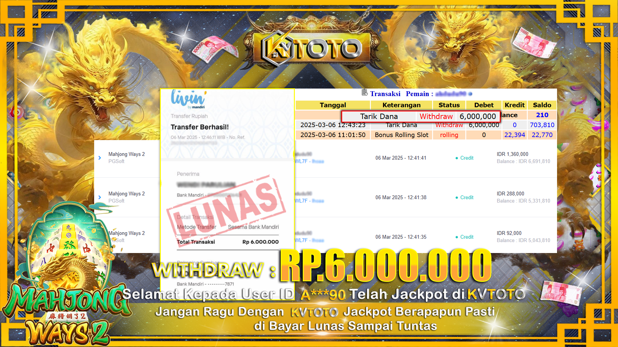 ✨ JACKPOT Di SLOT MAHJONG WAYS 2  ✨