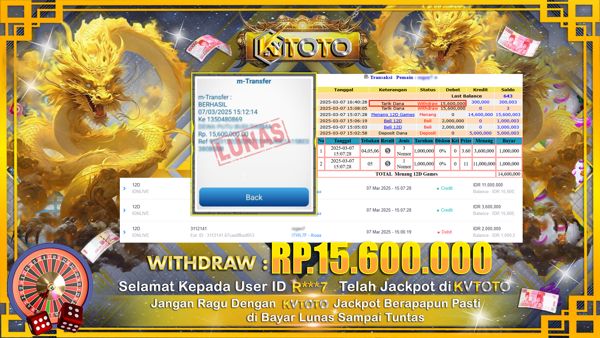 ✨ JACKPOT DI IDN LIVE 12D  ✨