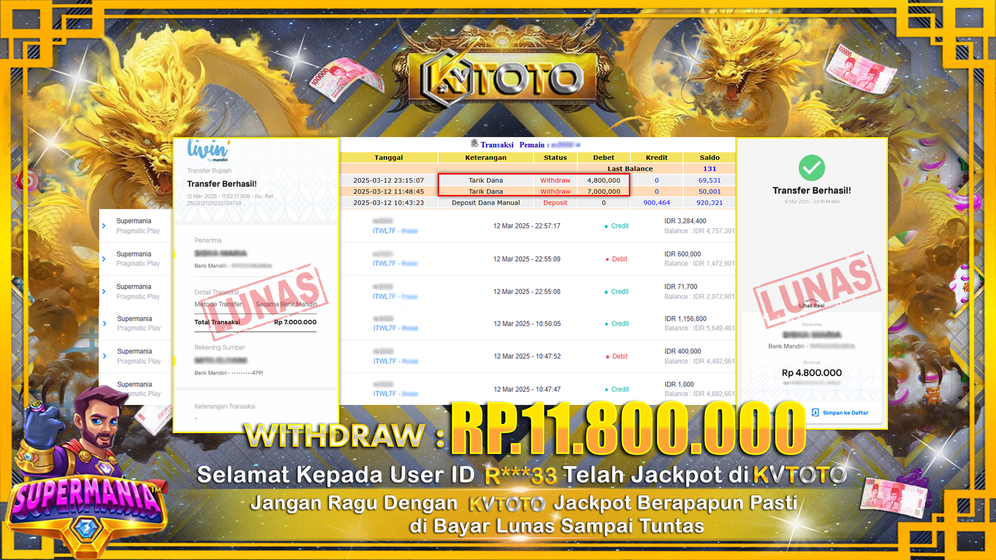 ✨ JACKPOT Di SLOT SUPERMANIA ✨