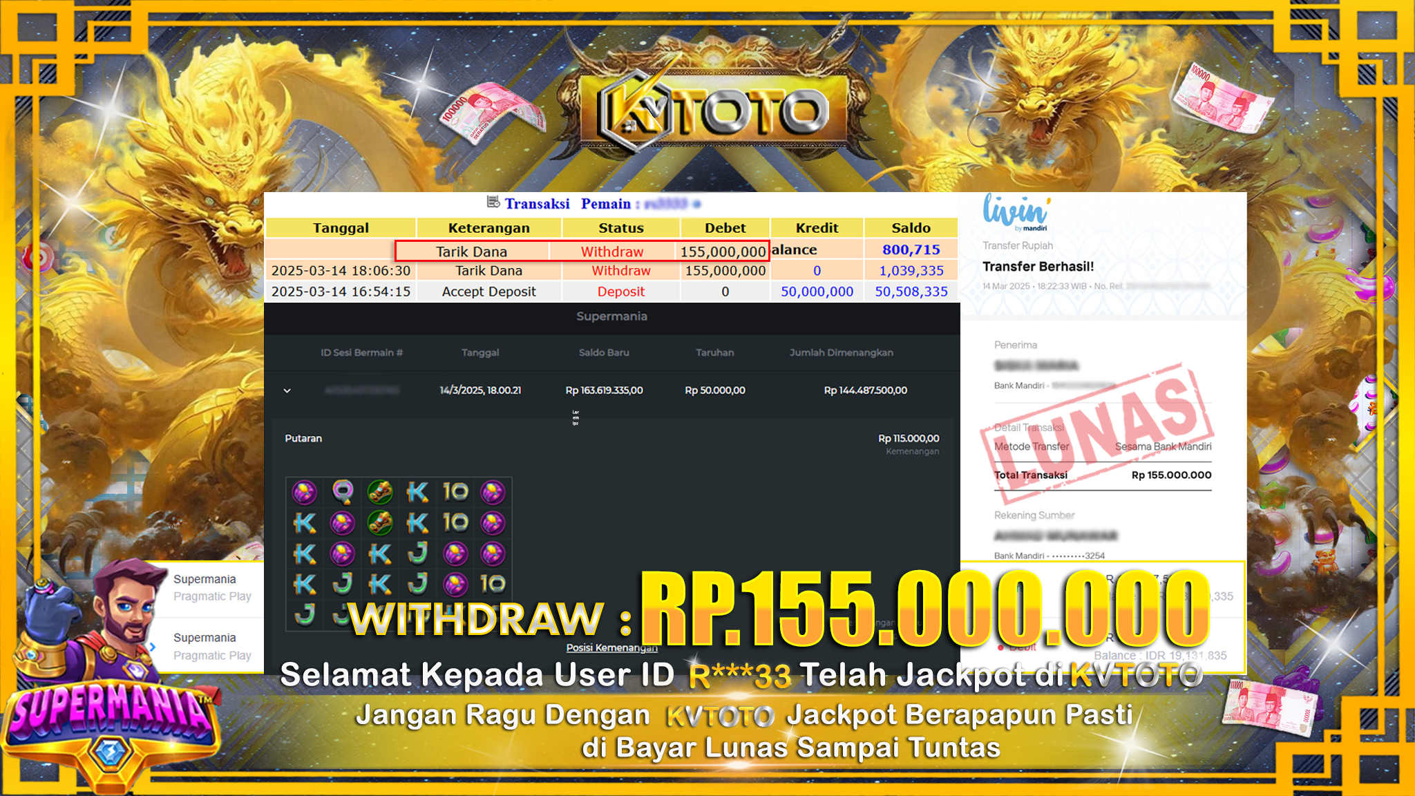✨ JACKPOT Di SLOT SUPERMANIA ✨