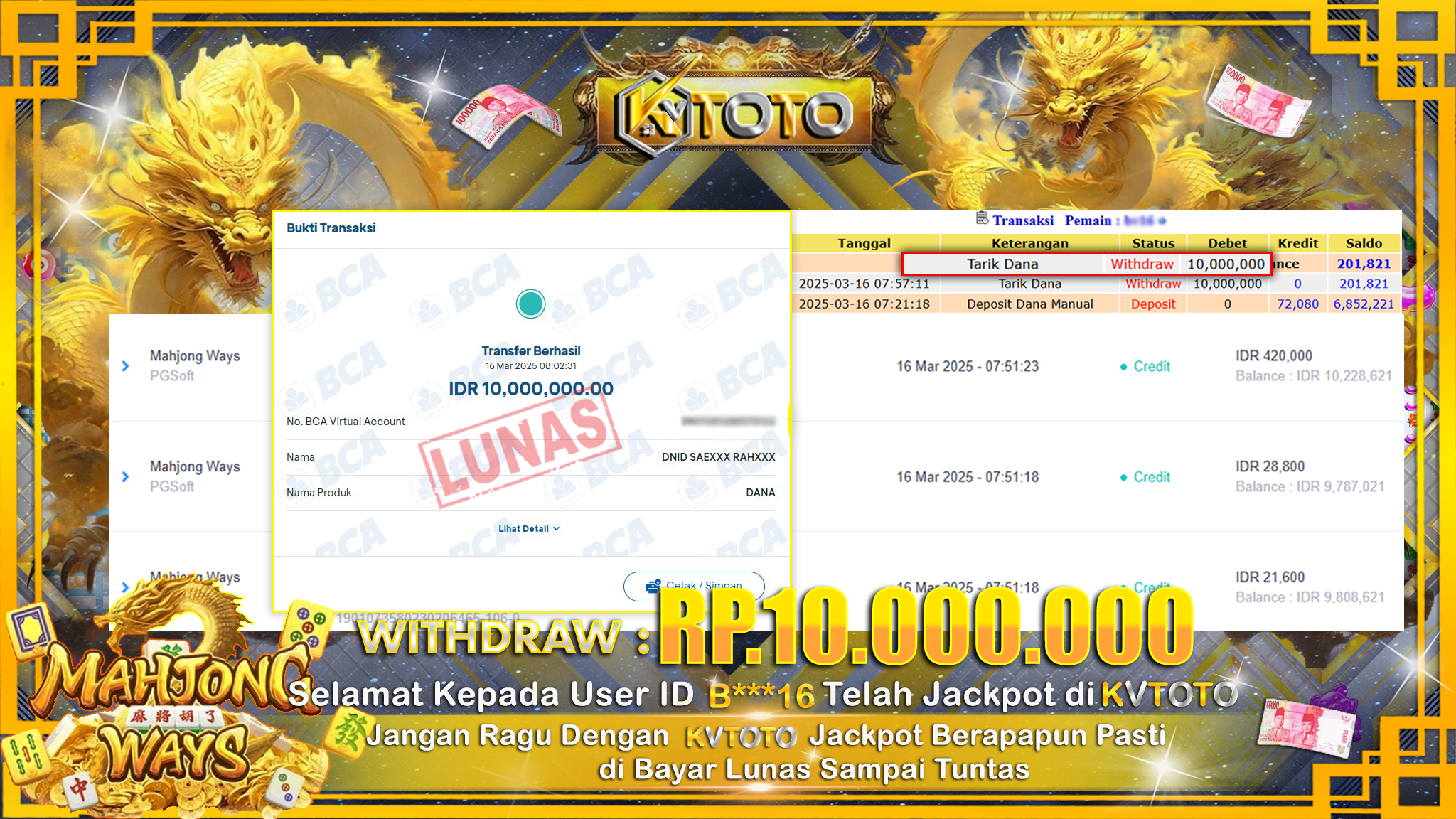 ✨ JACKPOT Di SLOT MAHJONG WAYS  ✨