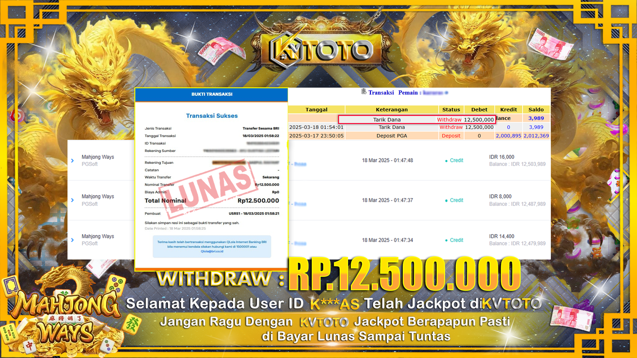 ✨ JACKPOT Di SLOT MAHJONG WAYS  ✨