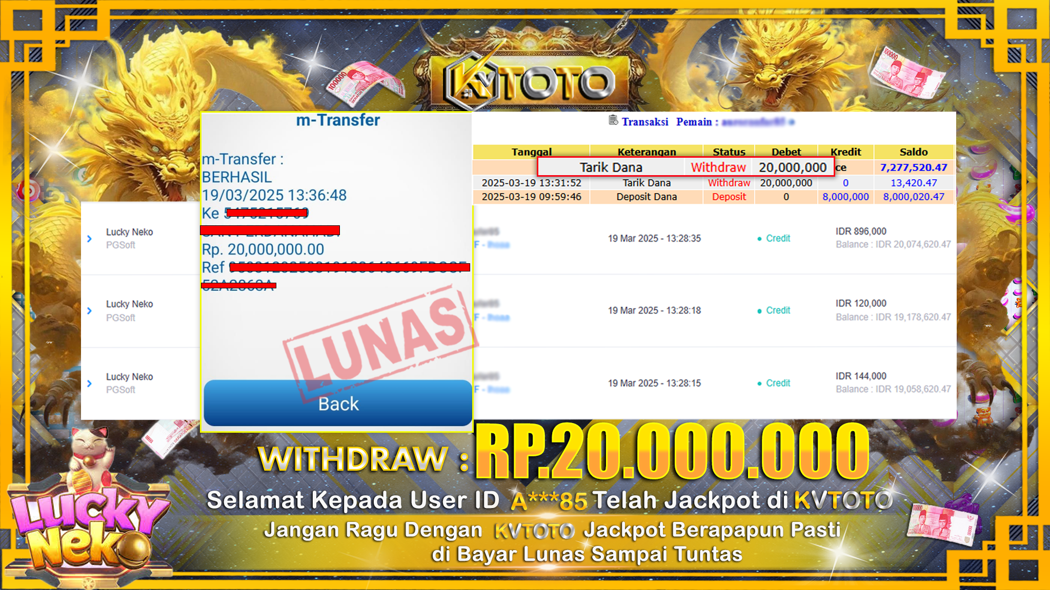 ✨ JACKPOT Di SLOT LUCKY NEKO✨