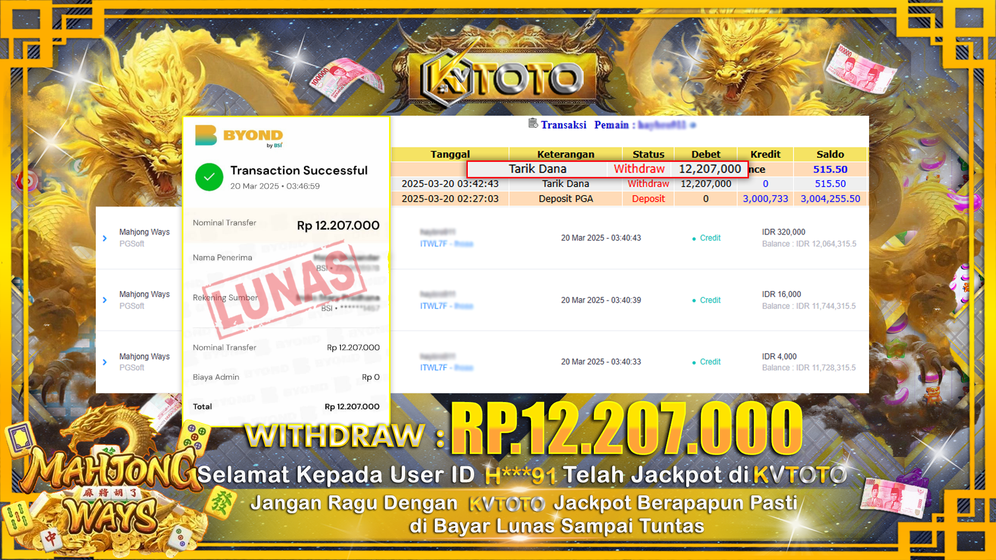 ✨ JACKPOT Di SLOT MAHJONG WAYS  ✨