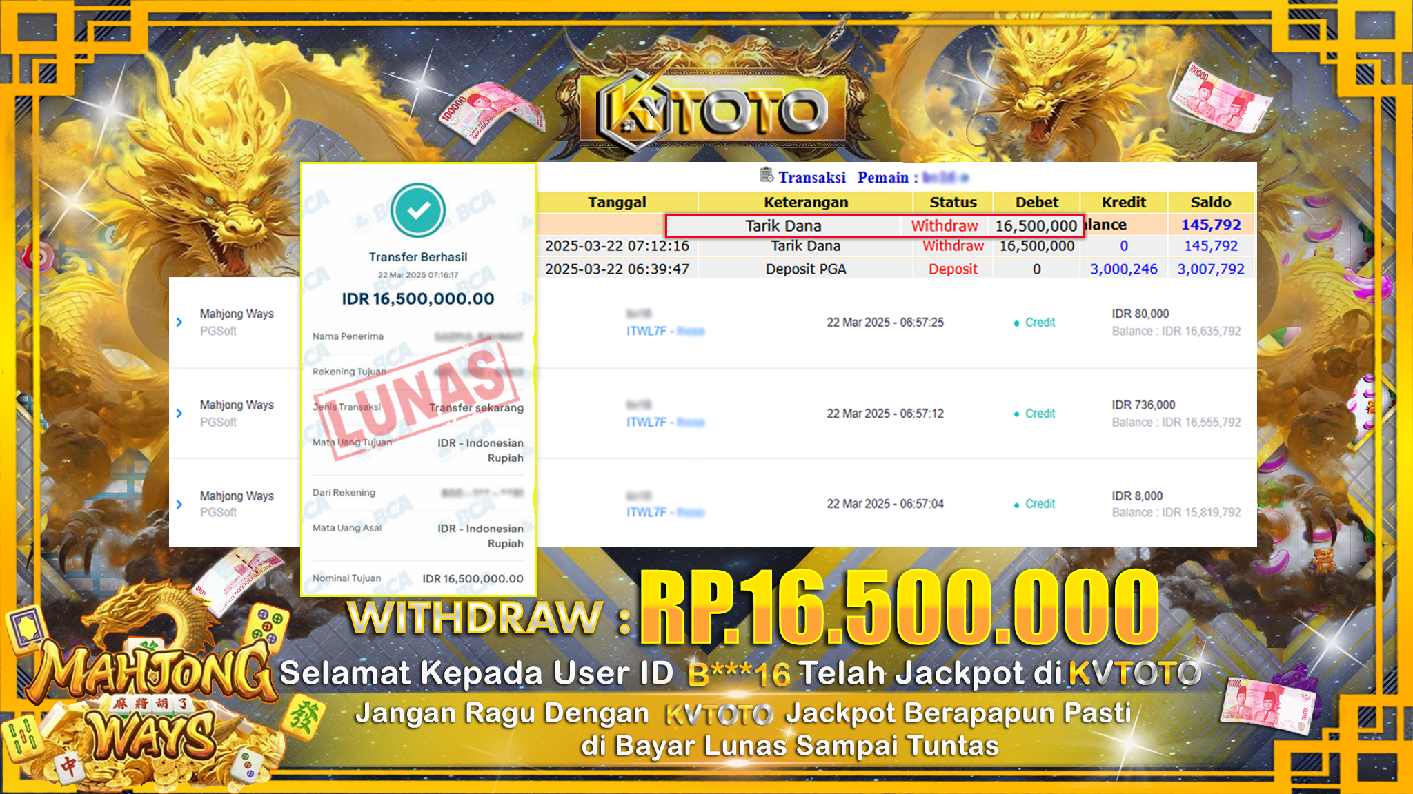 ✨ JACKPOT Di SLOT MAHJONG WAYS  ✨