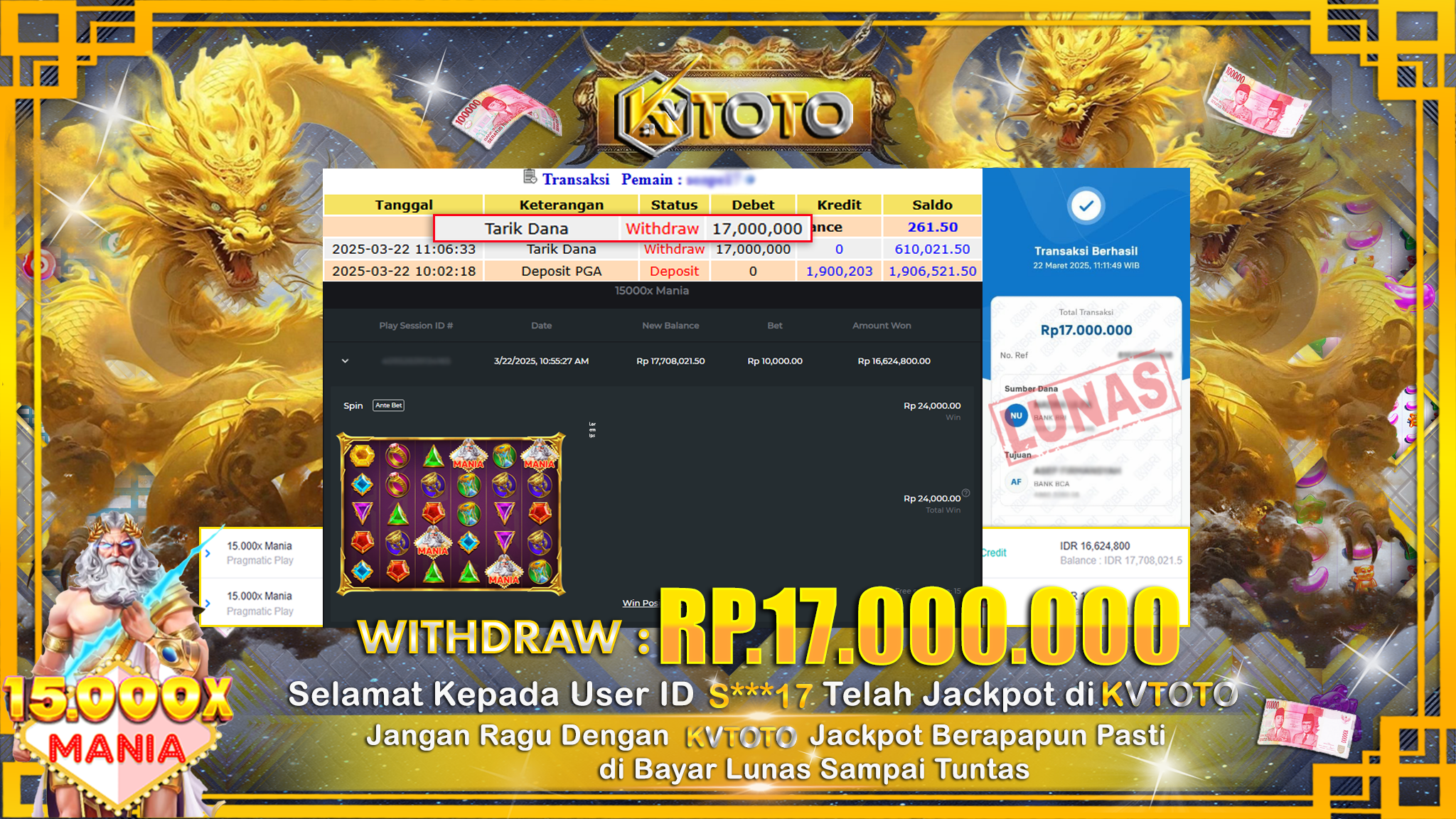 ✨ JACKPOT Di SLOT 15.000X MANIA ✨