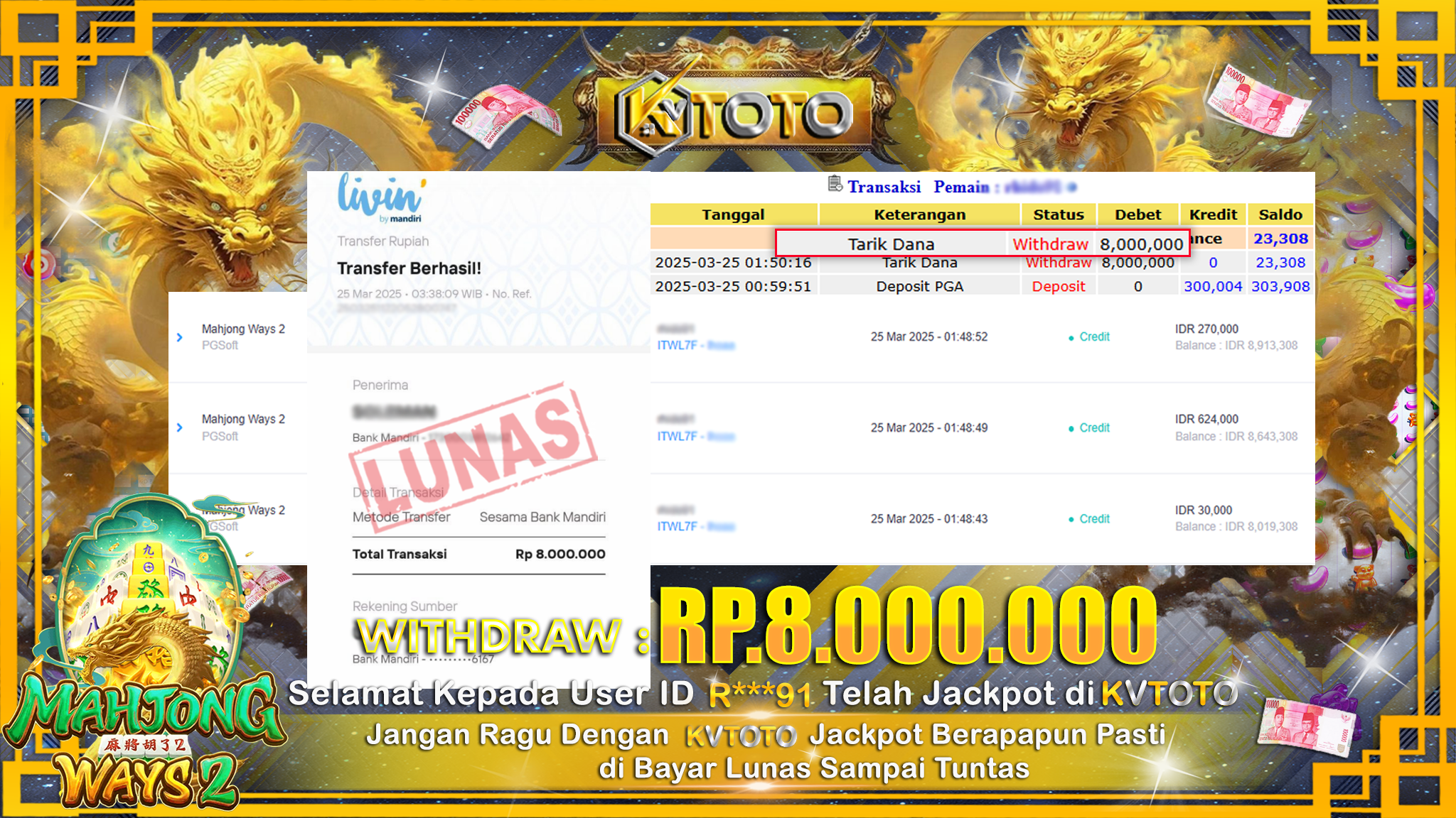 ✨ JACKPOT Di SLOT MAHJONG WAYS 2  ✨