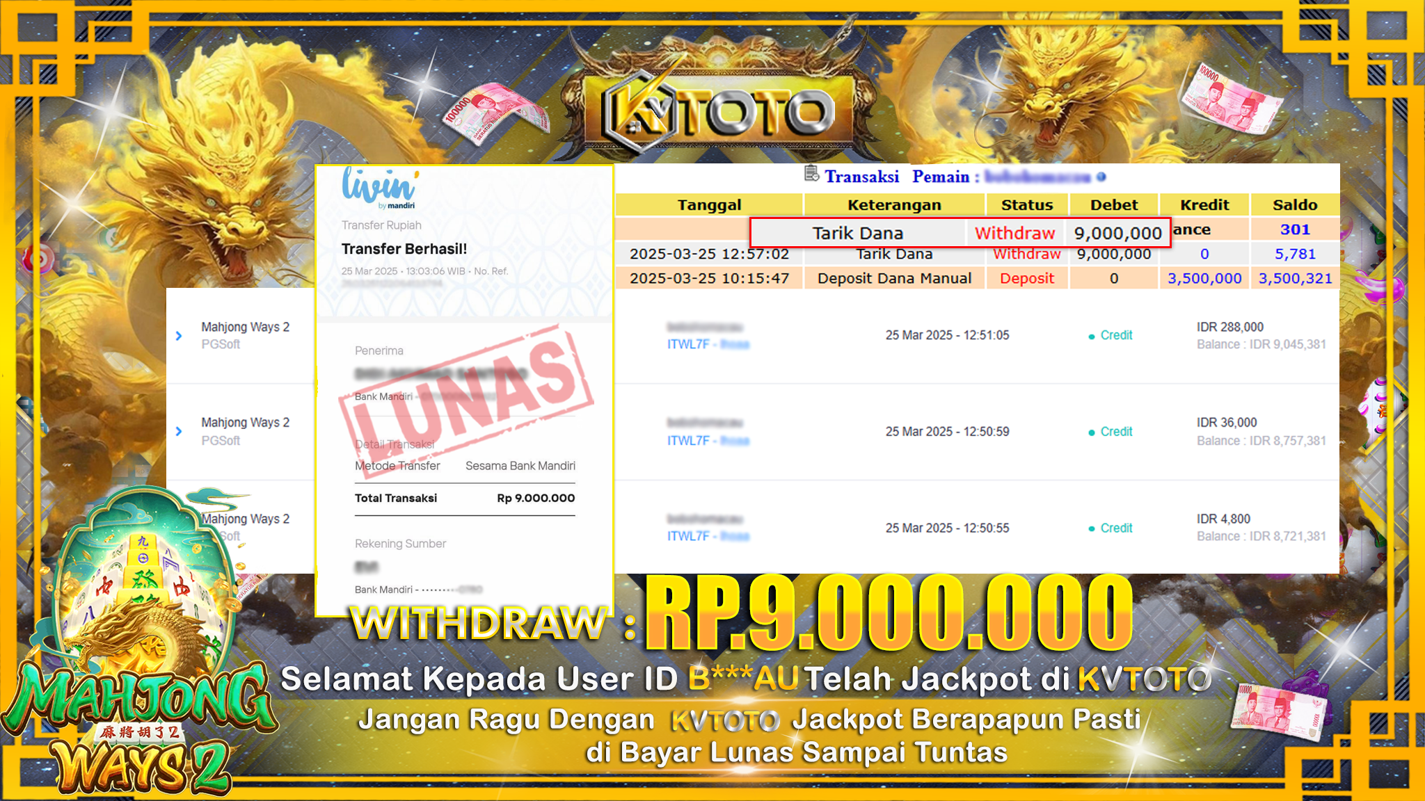 ✨ JACKPOT Di SLOT MAHJONG WAYS 2  ✨