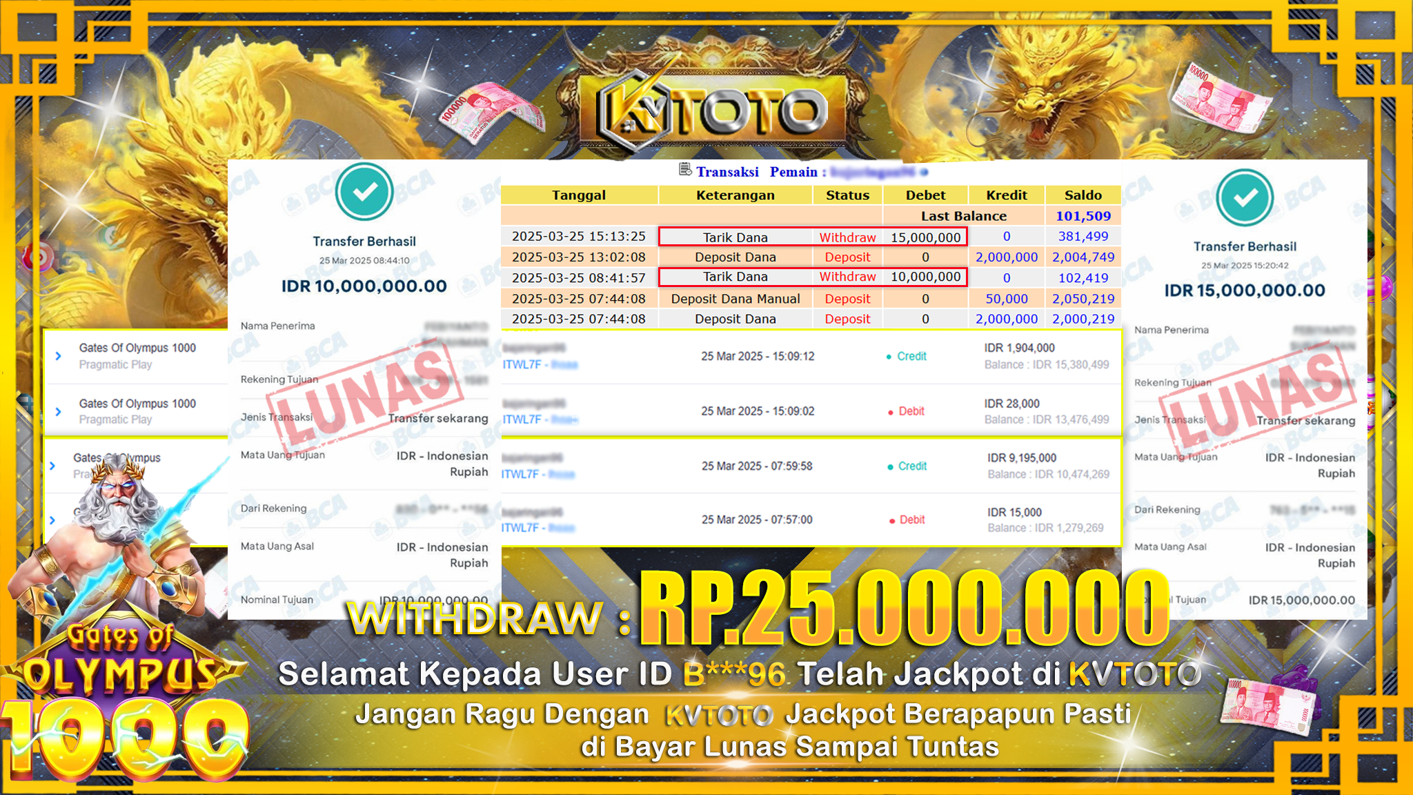 ✨ JACKPOT Di SLOT GATES OF OLYMPUS 1000  ✨