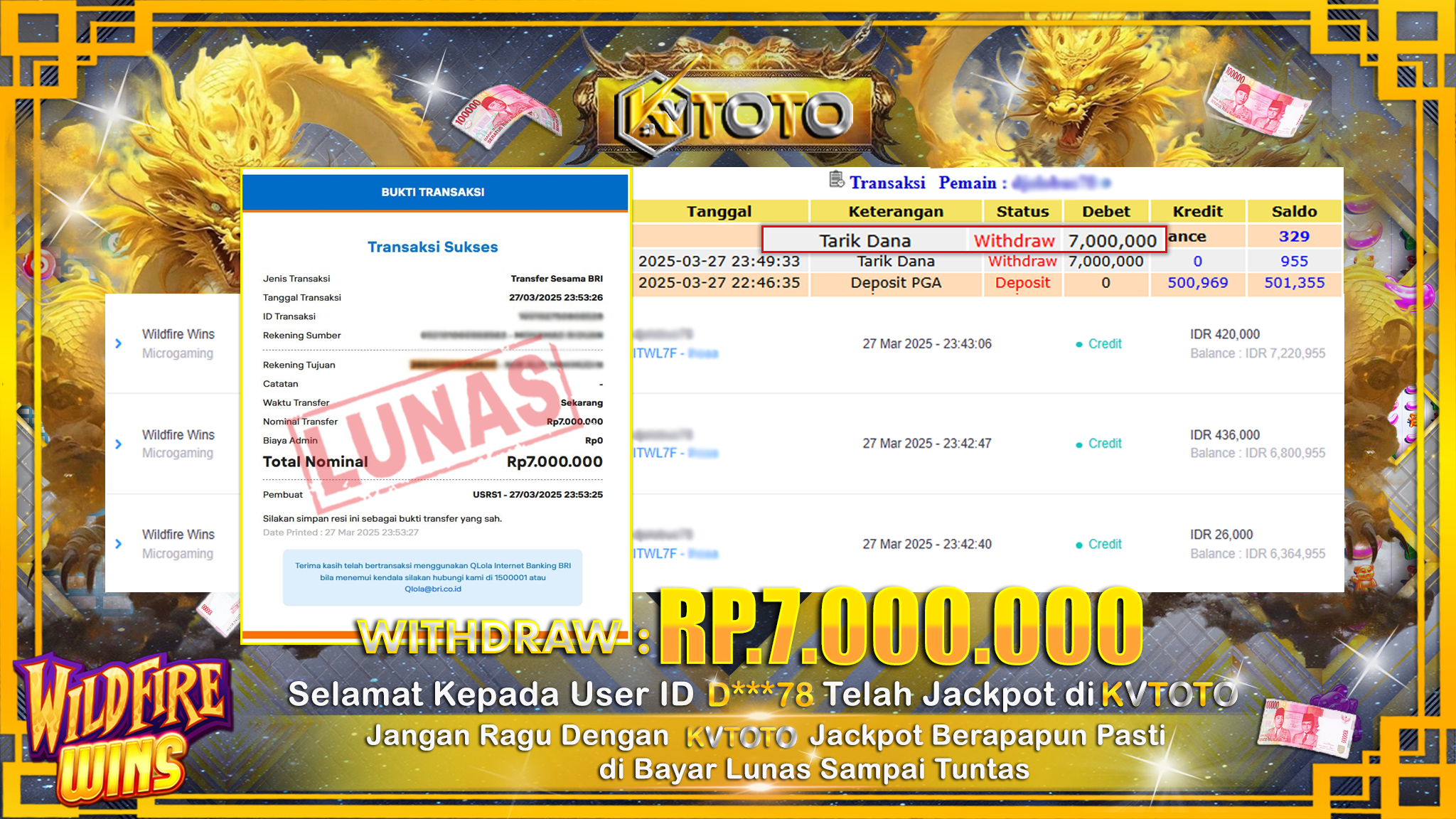 ✨ JACKPOT Di SLOT WILDFIRE WINS  ✨