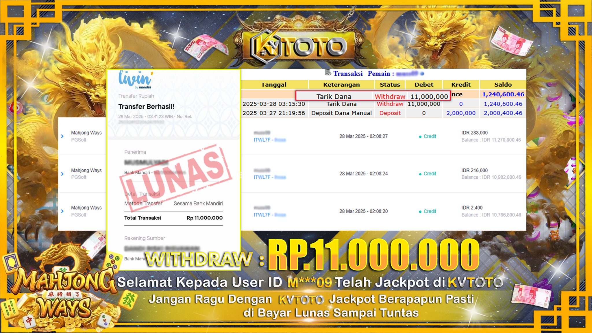 ✨ JACKPOT Di SLOT MAHJONG WAYS  ✨