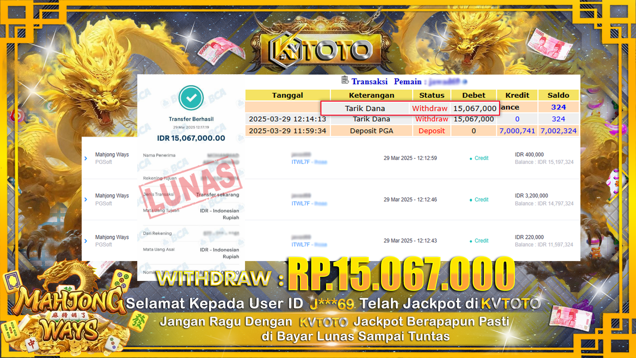 ✨ JACKPOT Di SLOT MAHJONG WAYS  ✨
