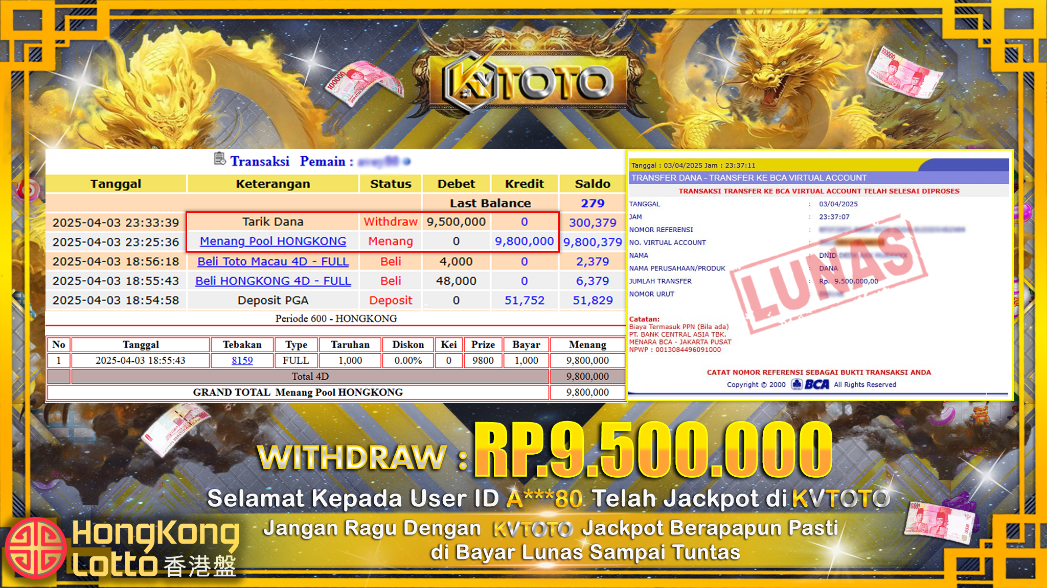 ✨ JACKPOT Di HONGKONG LOTTO ✨