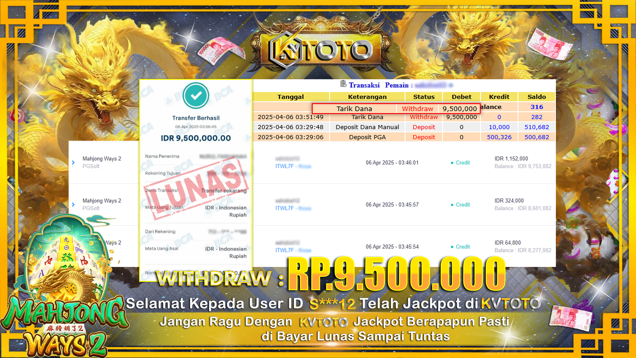 ✨ JACKPOT Di SLOT MAHJONG WAYS 2  ✨