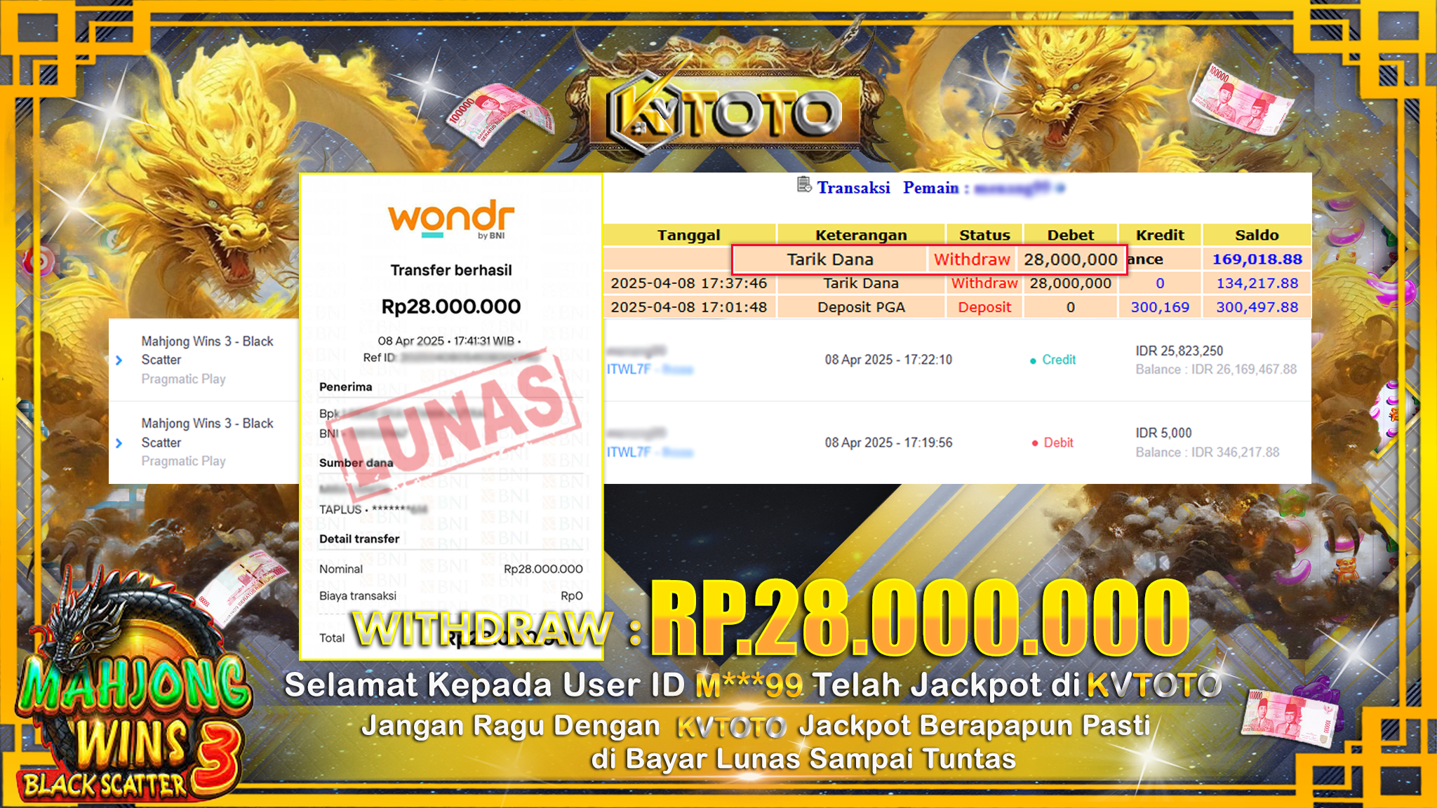 ✨ JACKPOT Di SLOT MAHJONG WINS 3 - BLACK SCATTER  ✨