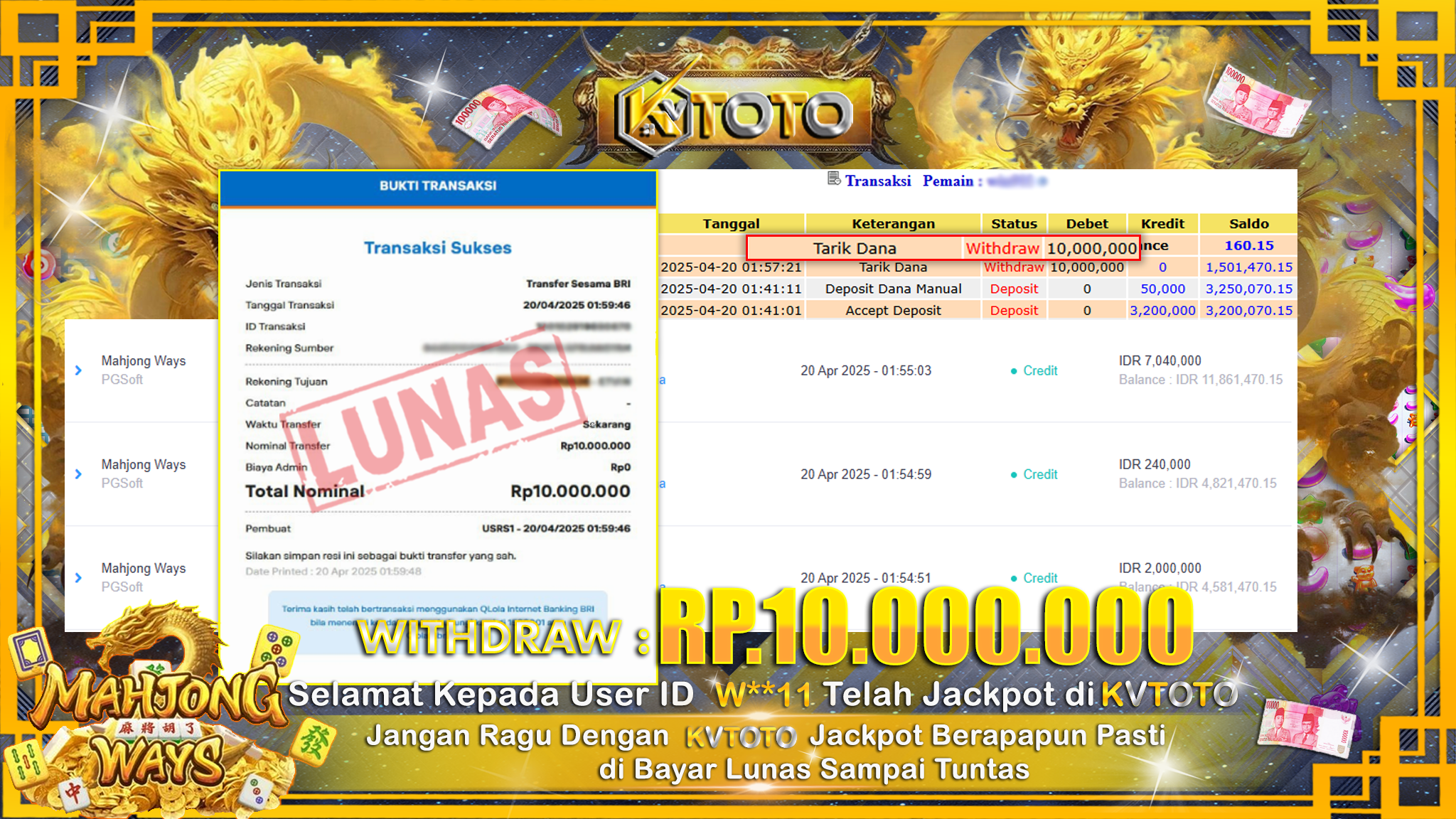 ✨ JACKPOT Di SLOT MAHJONG WAYS  ✨