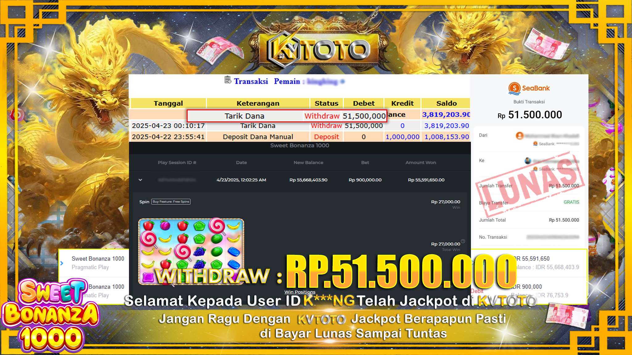 ✨ JACKPOT Di SLOT SWEET BONANZA 1000 ✨