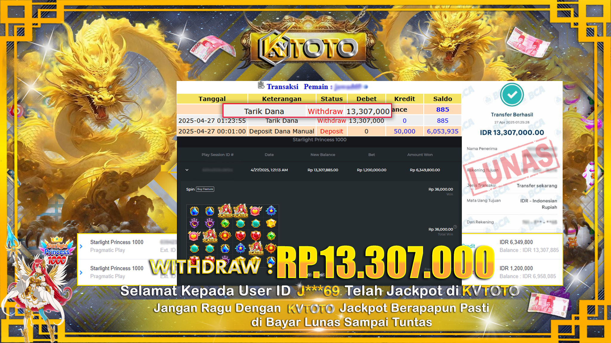 ✨ JACKPOT Di SLOT STARLIGHT PRINCESS 1000  ✨