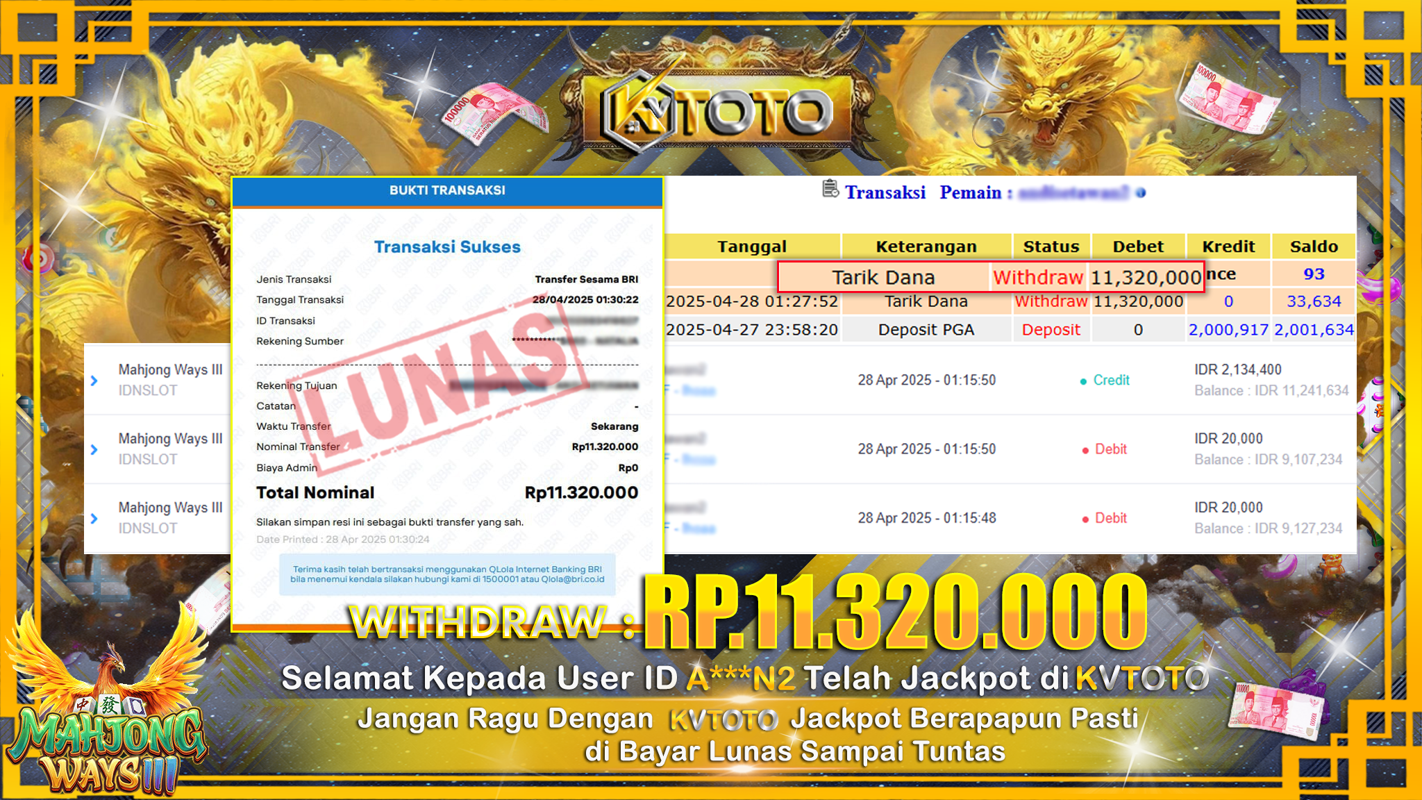 ✨ JACKPOT Di SLOT MAHJONG WAYS III ✨