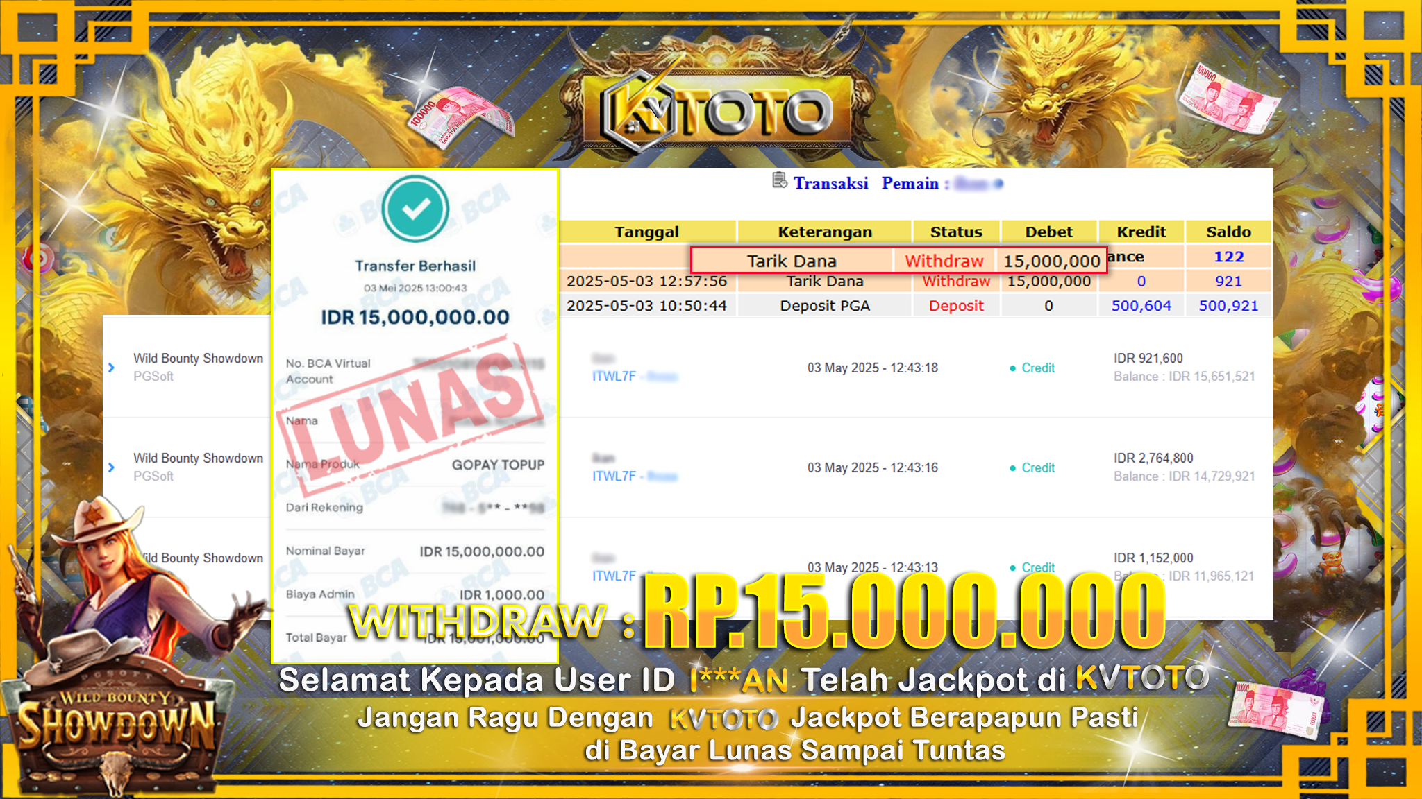 ✨ JACKPOT Di SLOT WILD BOUNTY SHOWDOWN  ✨