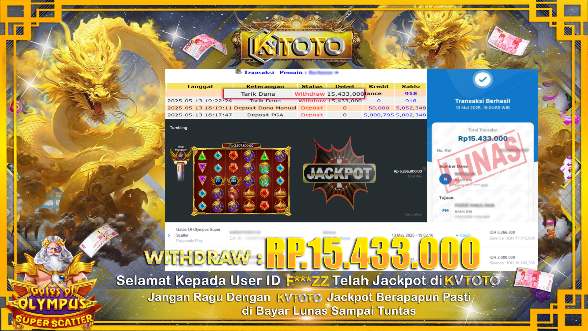 ✨ JACKPOT Di SLOT GATES OF OLYMPUS SUPER SCATTER✨