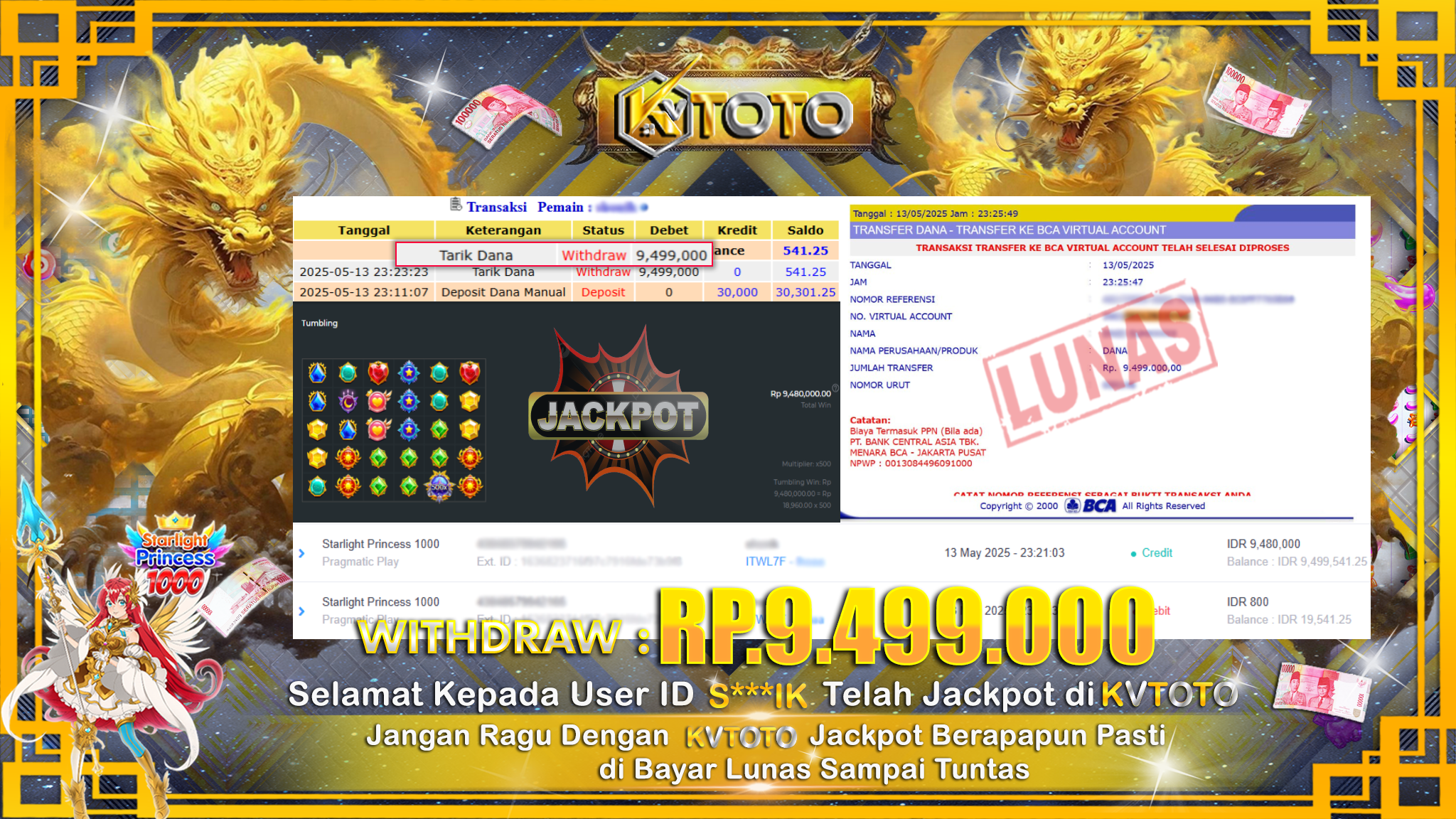 ✨ JACKPOT Di SLOT STARLIGHT PRINCESS 1000  ✨