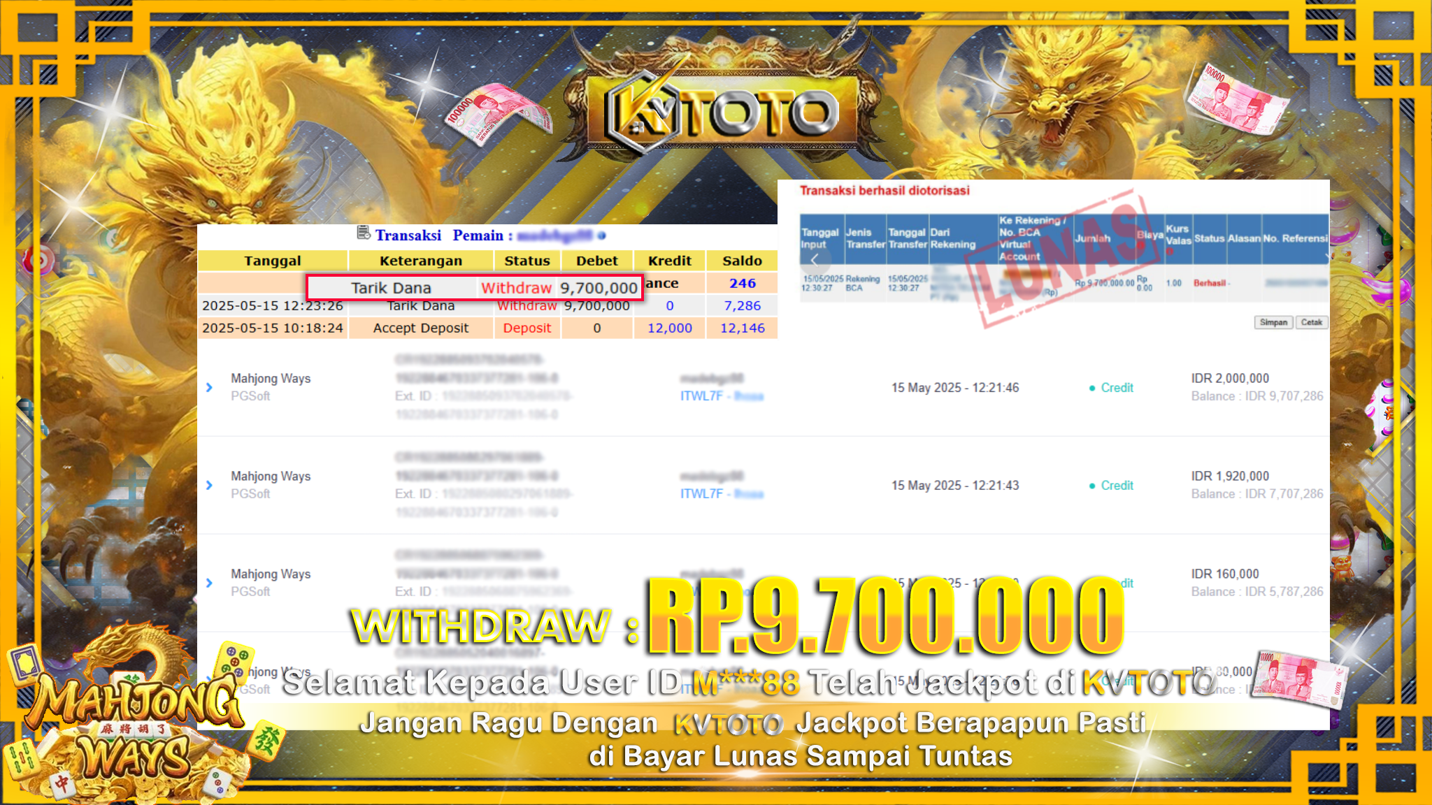 ✨ JACKPOT Di SLOT MAHJONG WAYS  ✨