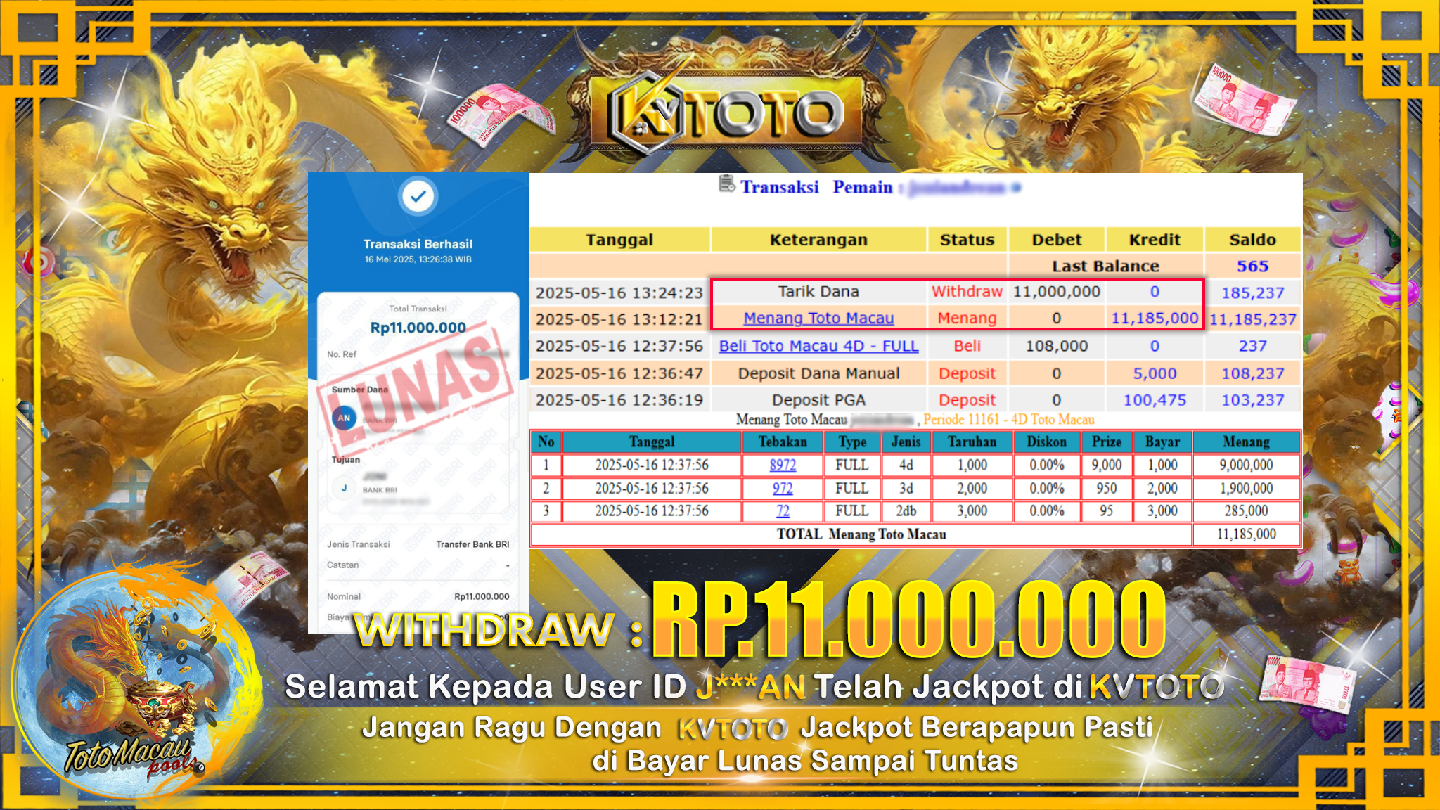 ✨ JACKPOT Di TOTO MACAU ✨