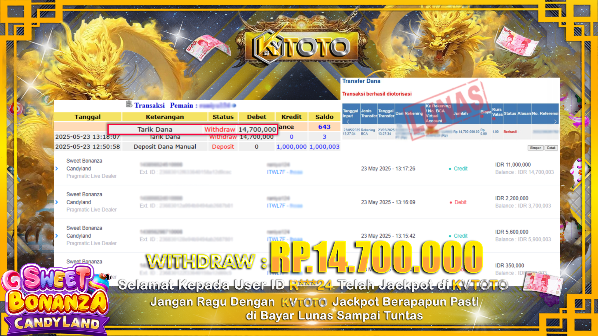 ✨ JACKPOT Di SLOT SWEET BONANZA CANDY LAND✨
