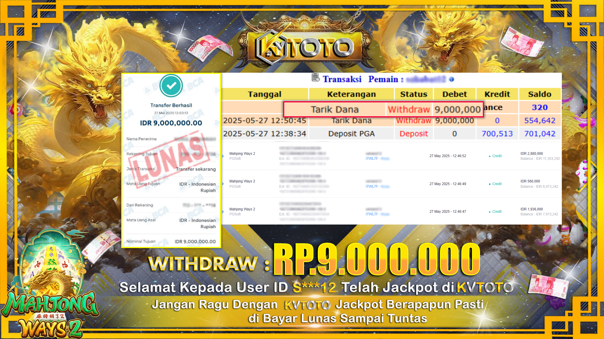 ✨ JACKPOT Di SLOT MAHJONG WAYS 2  ✨