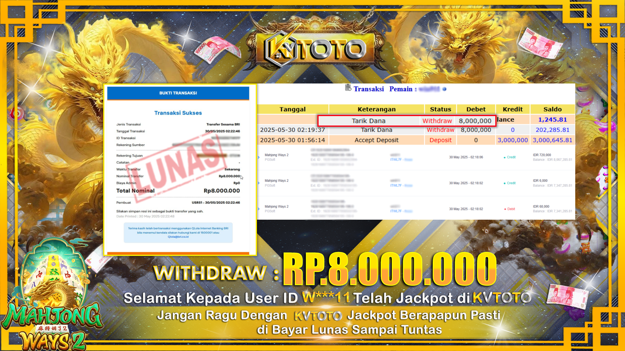 ✨ JACKPOT Di SLOT MAHJONG WAYS 2  ✨