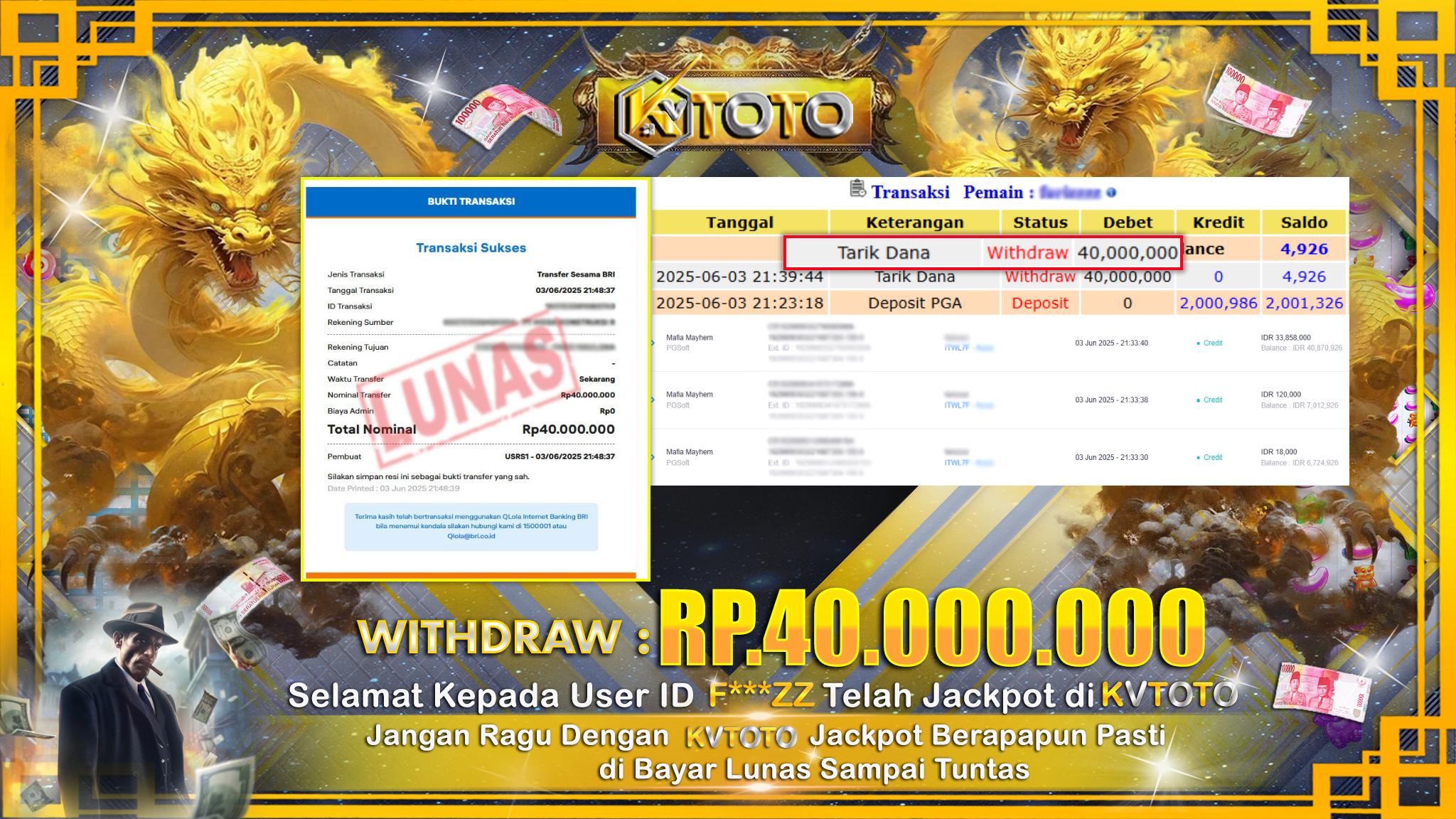 ✨ JACKPOT Di SLOT MAFIA MAYHEM✨