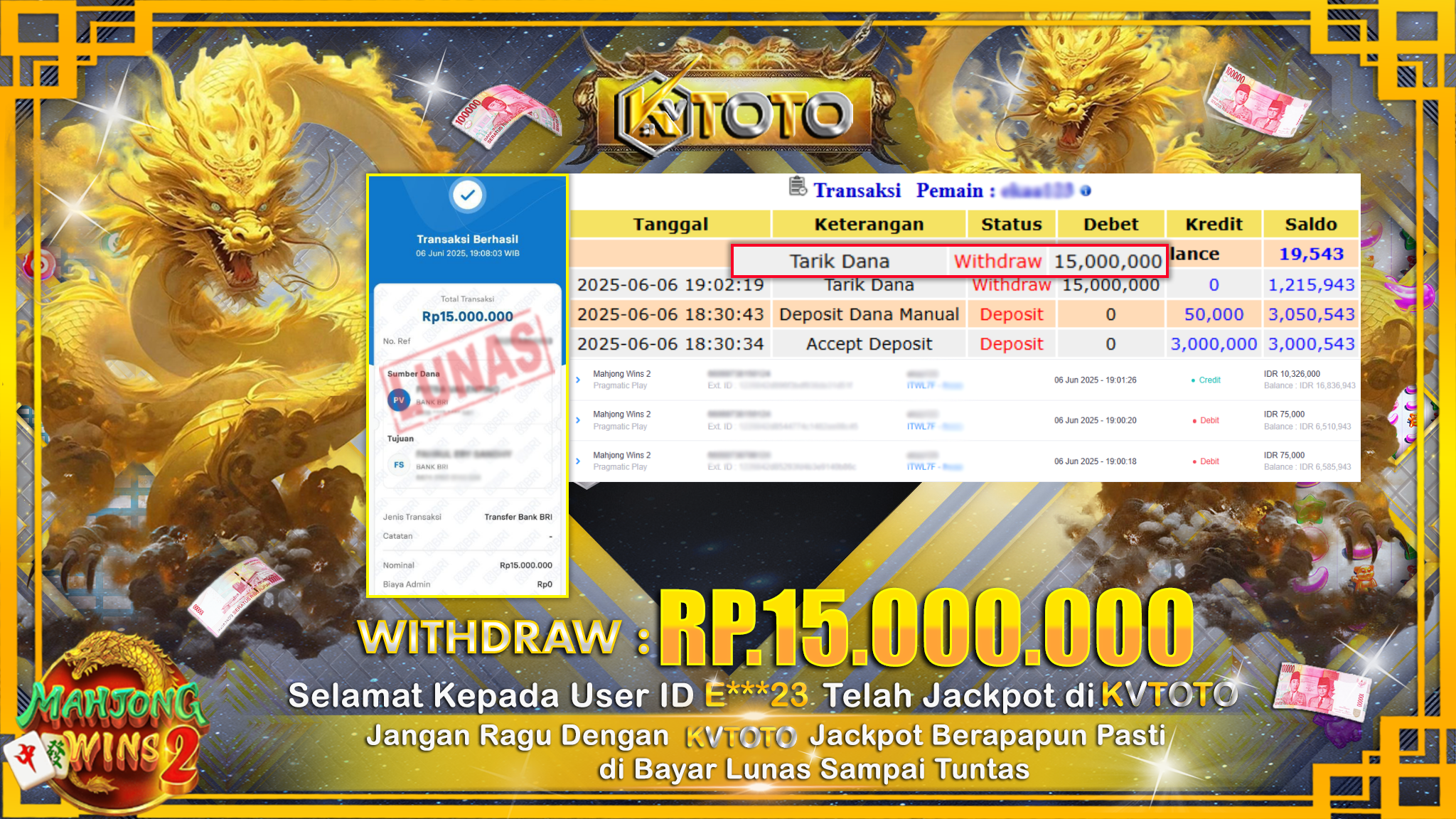 ✨ JACKPOT Di SLOT MAHJONG WINS 2  ✨