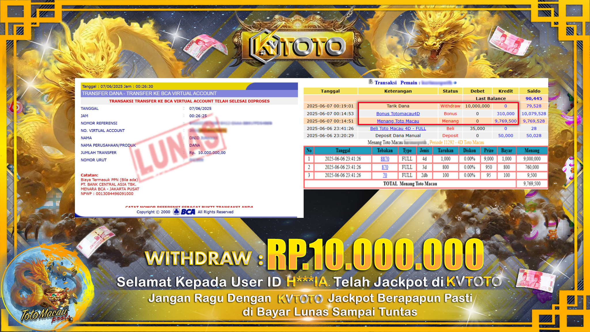 ✨ JACKPOT Di TOTO MACAU ✨
