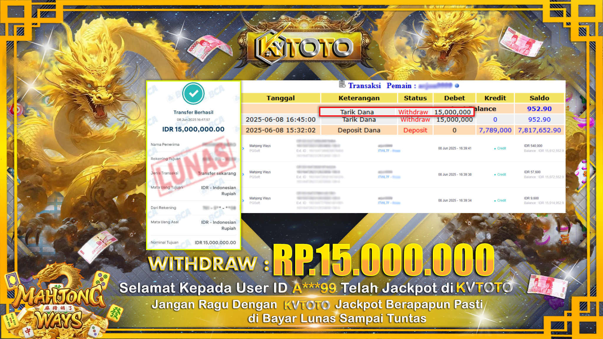✨ JACKPOT Di SLOT MAHJONG WAYS  ✨