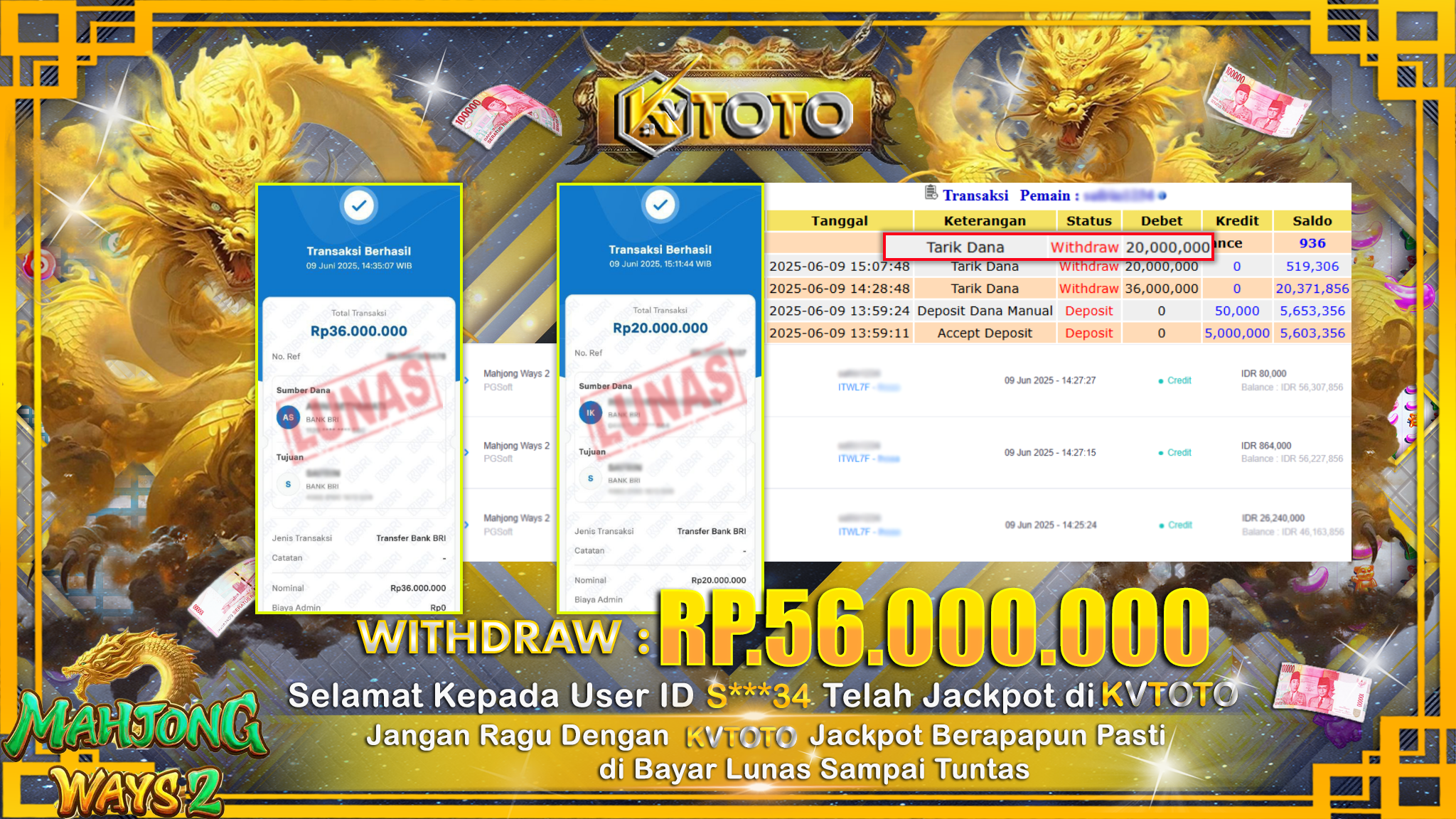 ✨ JACKPOT Di SLOT MAHJONG WAYS 2  ✨