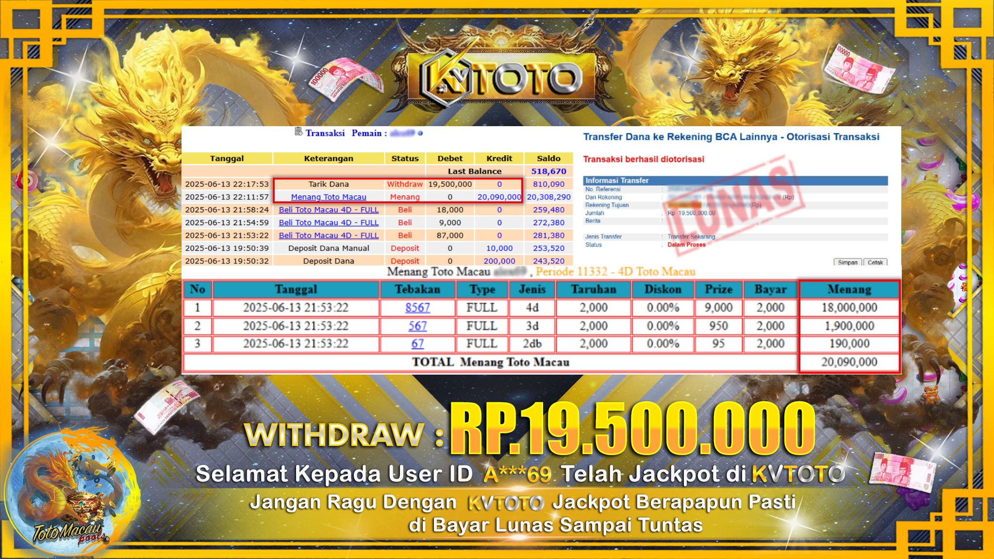 ✨ JACKPOT Di TOTO MACAU ✨
