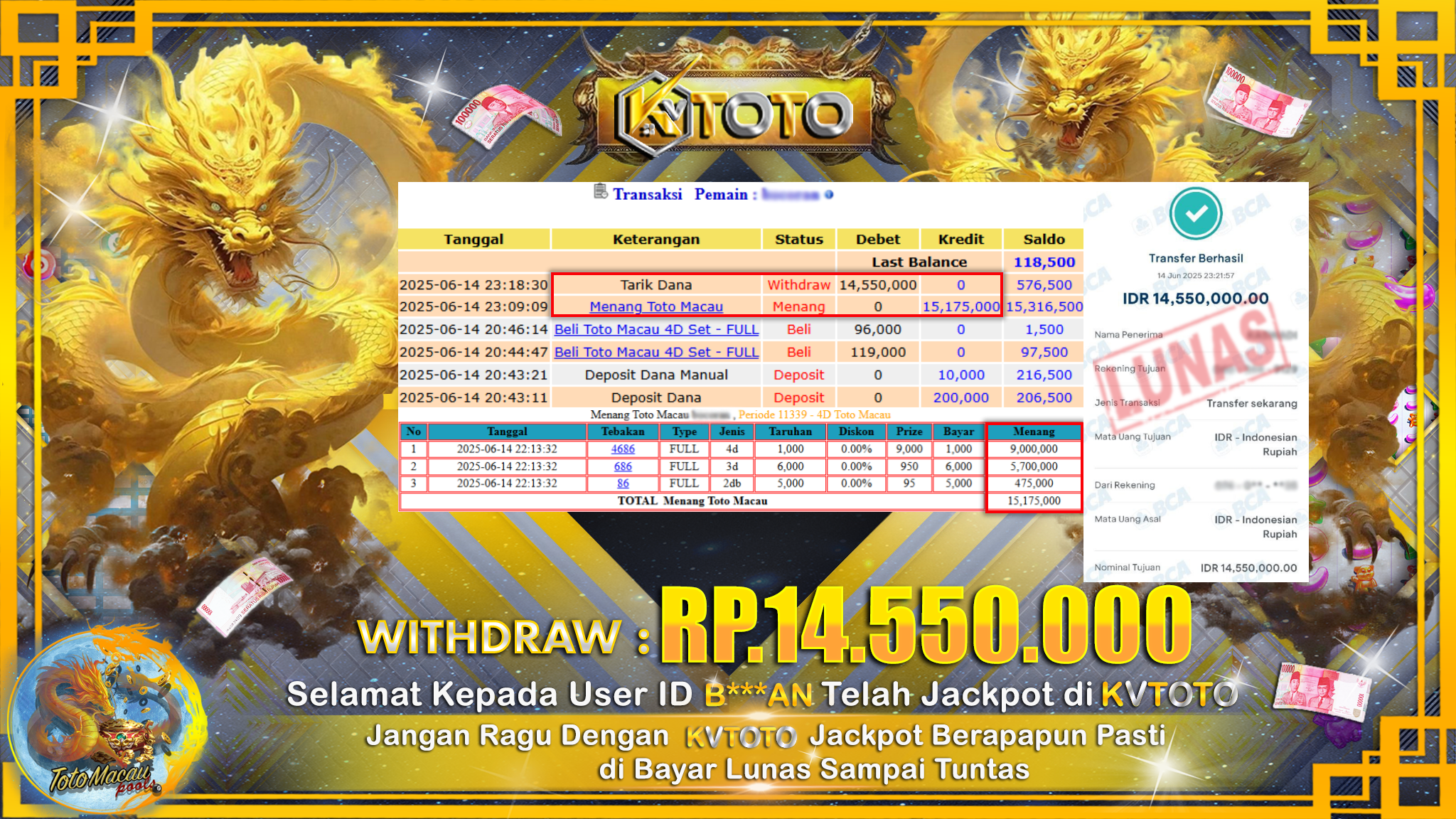 ✨ JACKPOT Di TOTO MACAU ✨