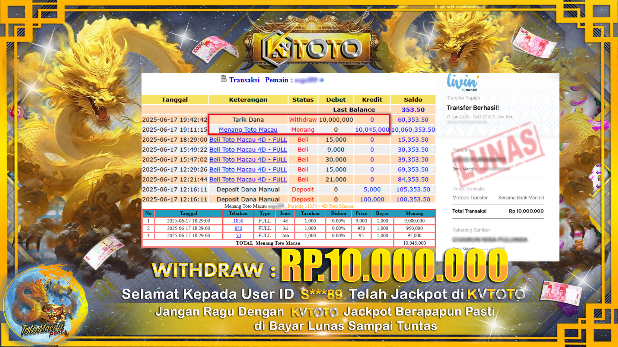 ✨ JACKPOT Di TOTO MACAU ✨