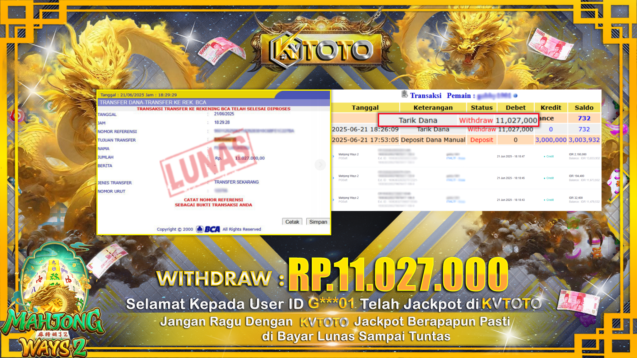 ✨ JACKPOT Di SLOT MAHJONG WAYS 2  ✨