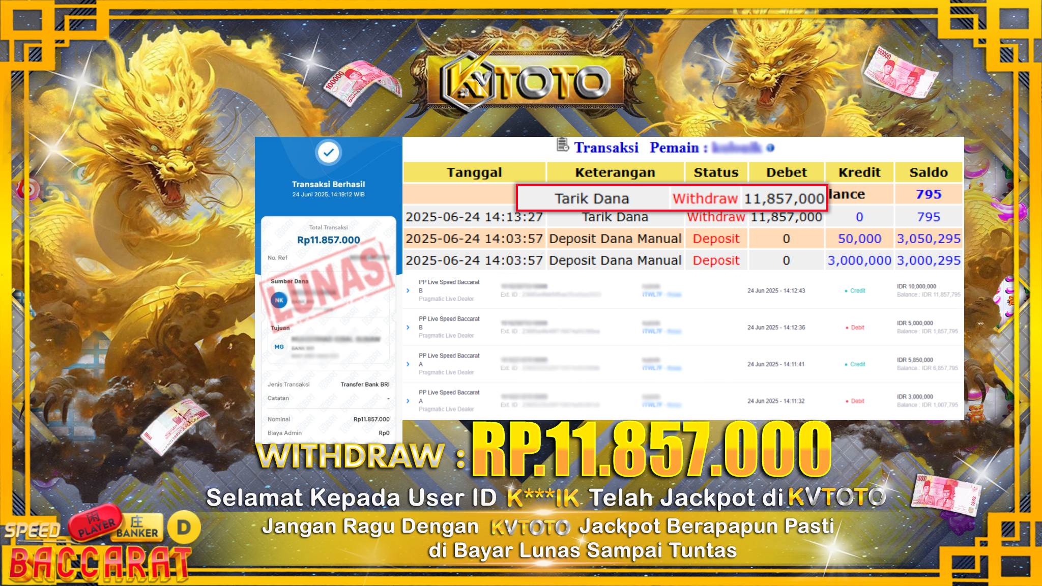 ✨ JACKPOT Di SPEED BACCARAT ✨