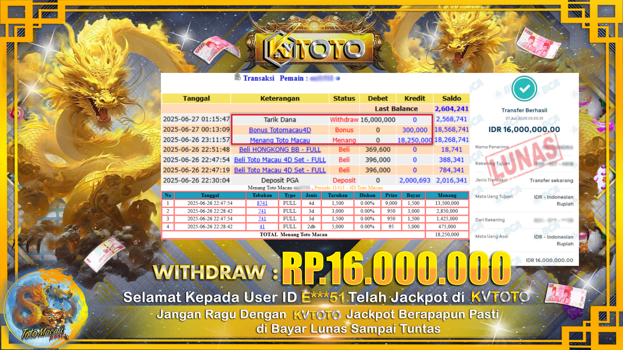 ✨ JACKPOT Di TOTO MACAU ✨