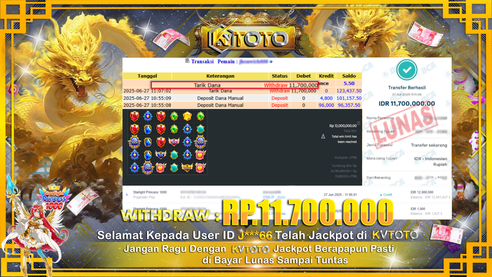 ✨ JACKPOT Di SLOT STARLIGHT PRINCESS 1000  ✨