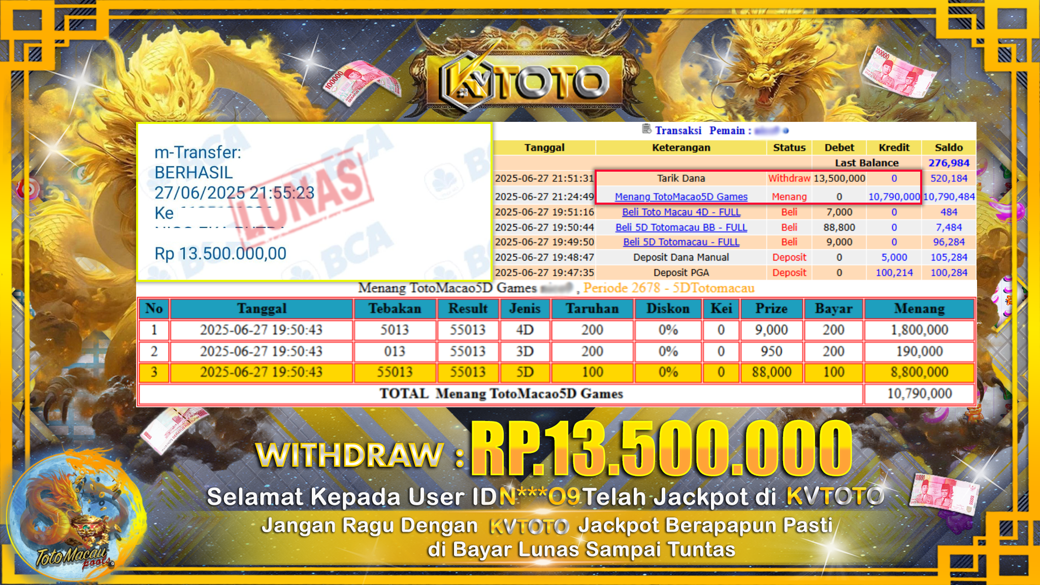 ✨ JACKPOT Di TOTO MACAU ✨