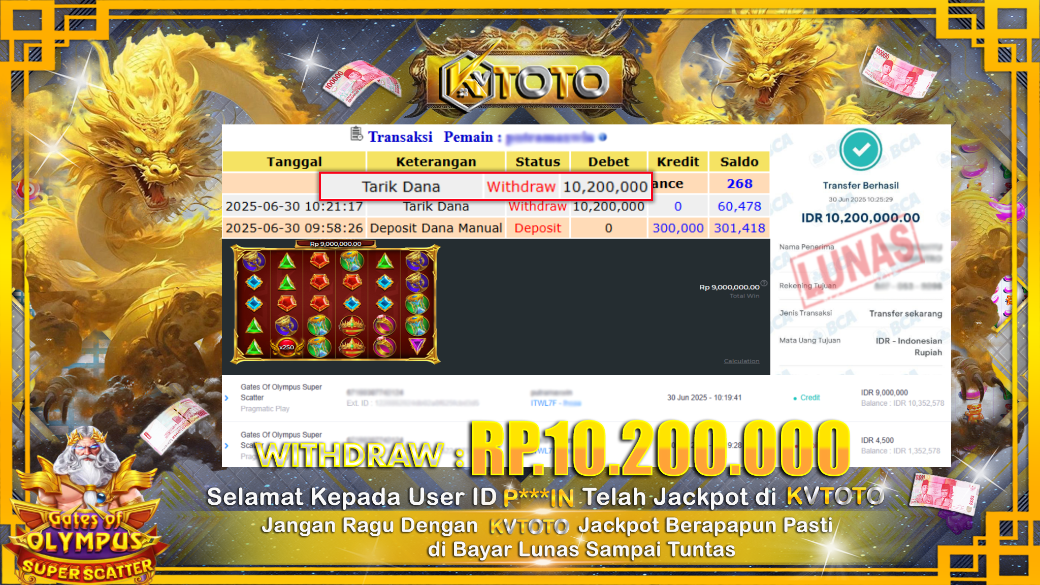 ✨ JACKPOT Di SLOT GATES OF OLYMPUS SUPER SCATTER✨
