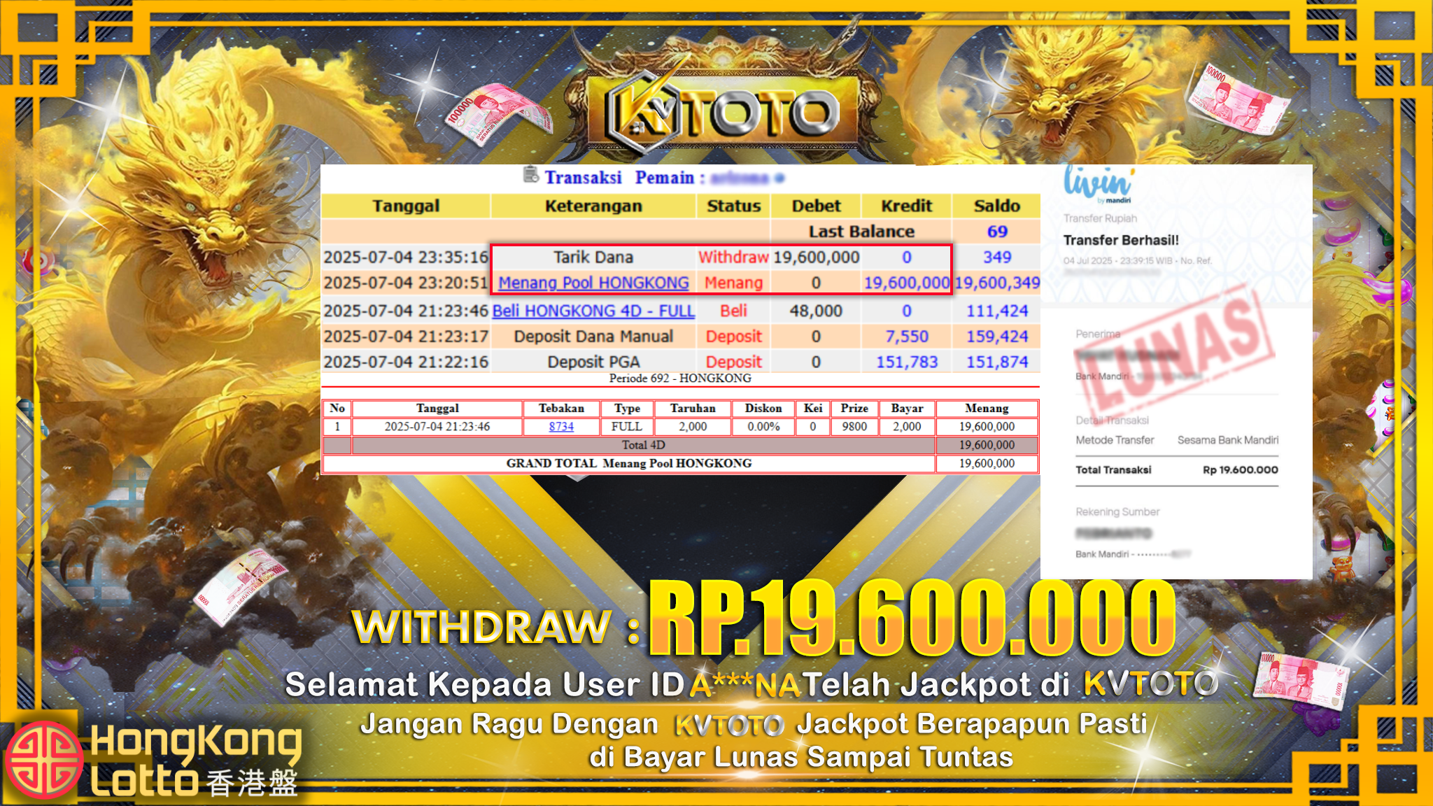 ✨ JACKPOT Di HONGKONG LOTTO ✨