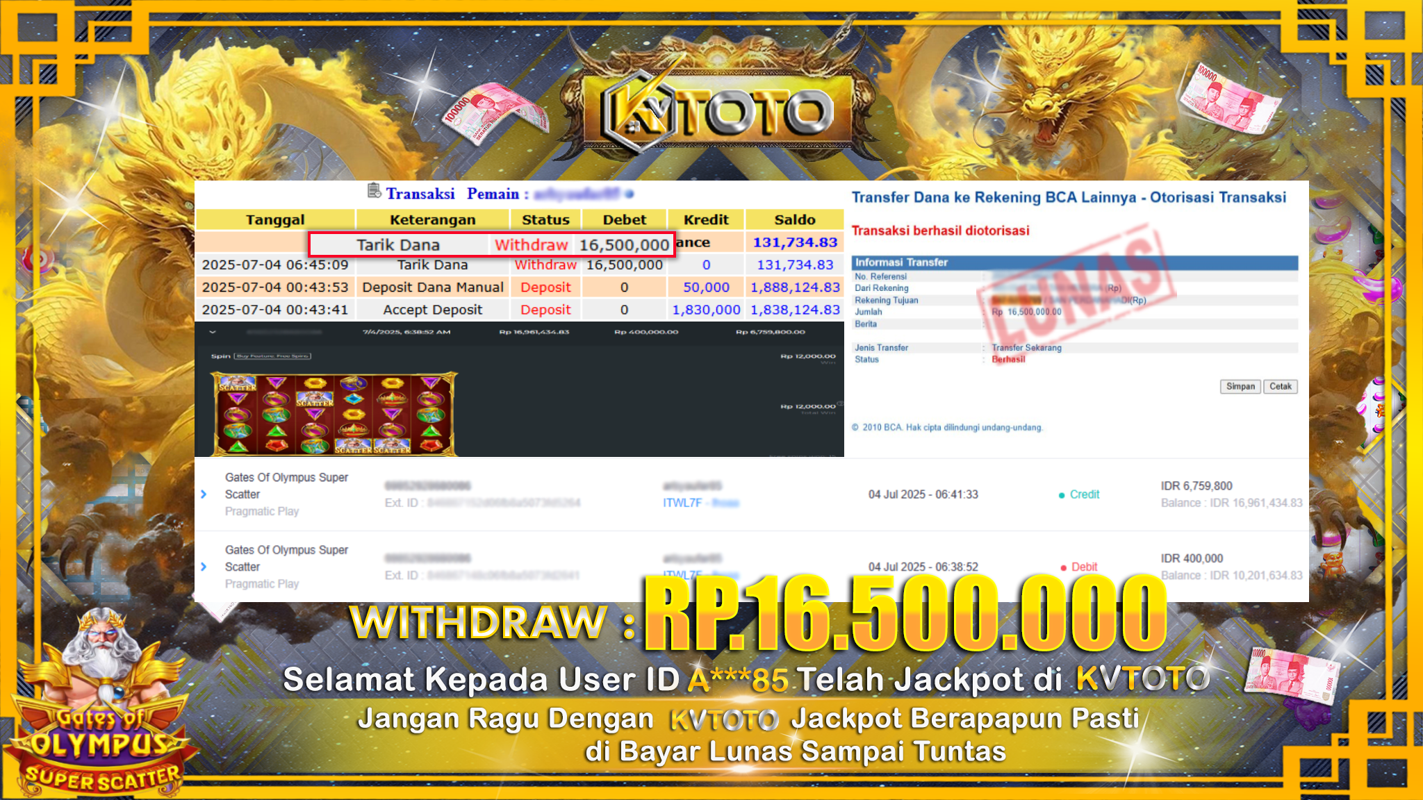 ✨ JACKPOT Di SLOT GATES OF OLYMPUS SUPER SCATTER✨