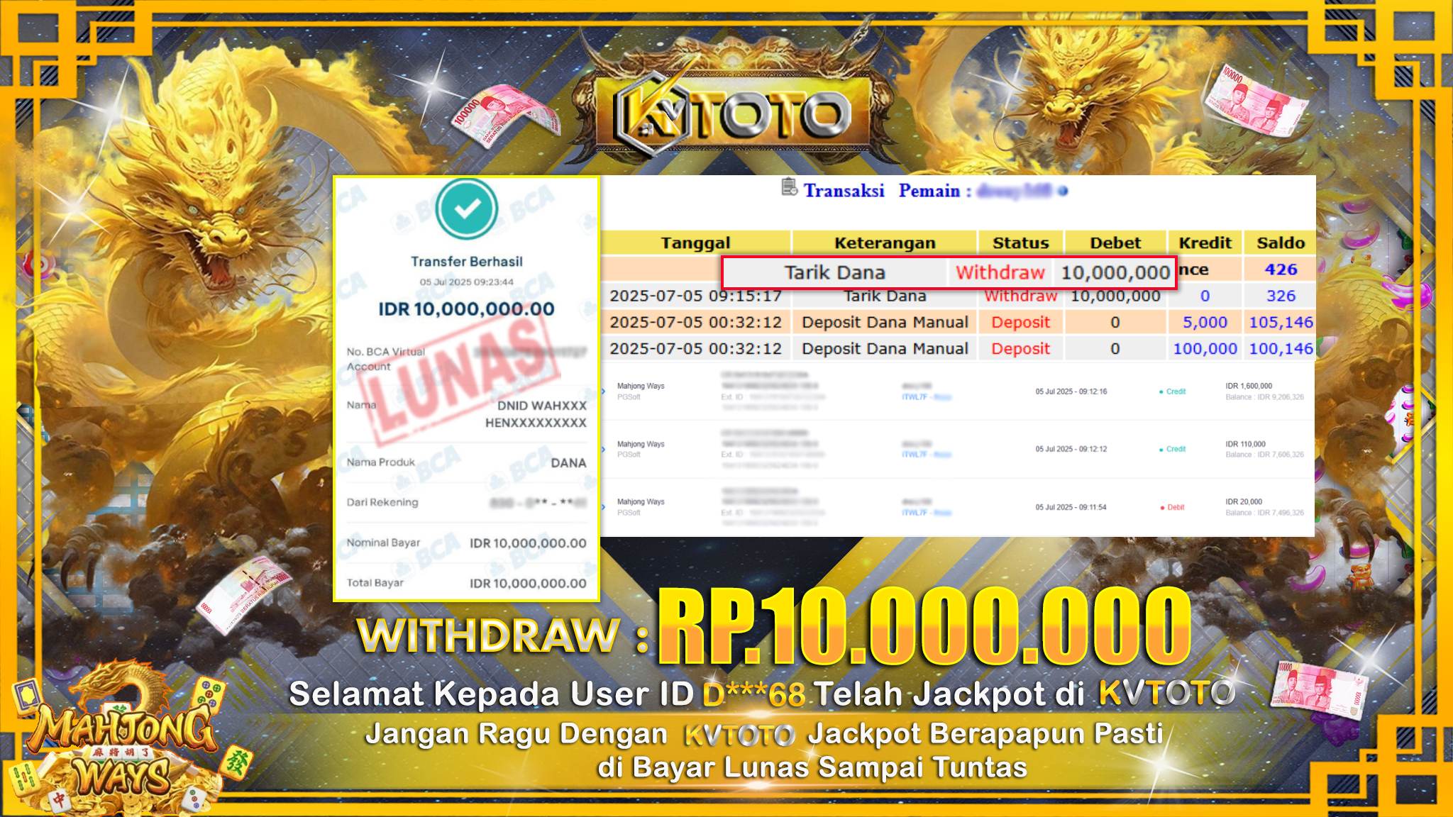 ✨ JACKPOT Di SLOT MAHJONG WAYS  ✨