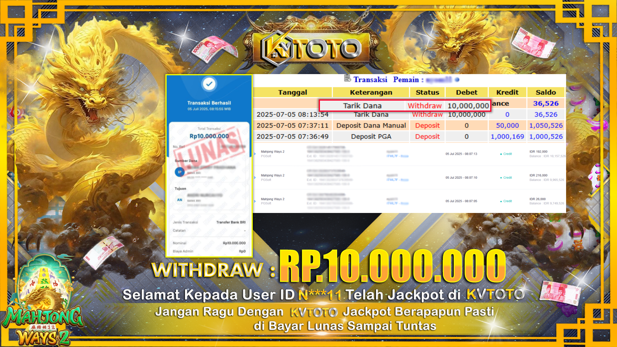 ✨ JACKPOT Di SLOT MAHJONG WAYS 2  ✨